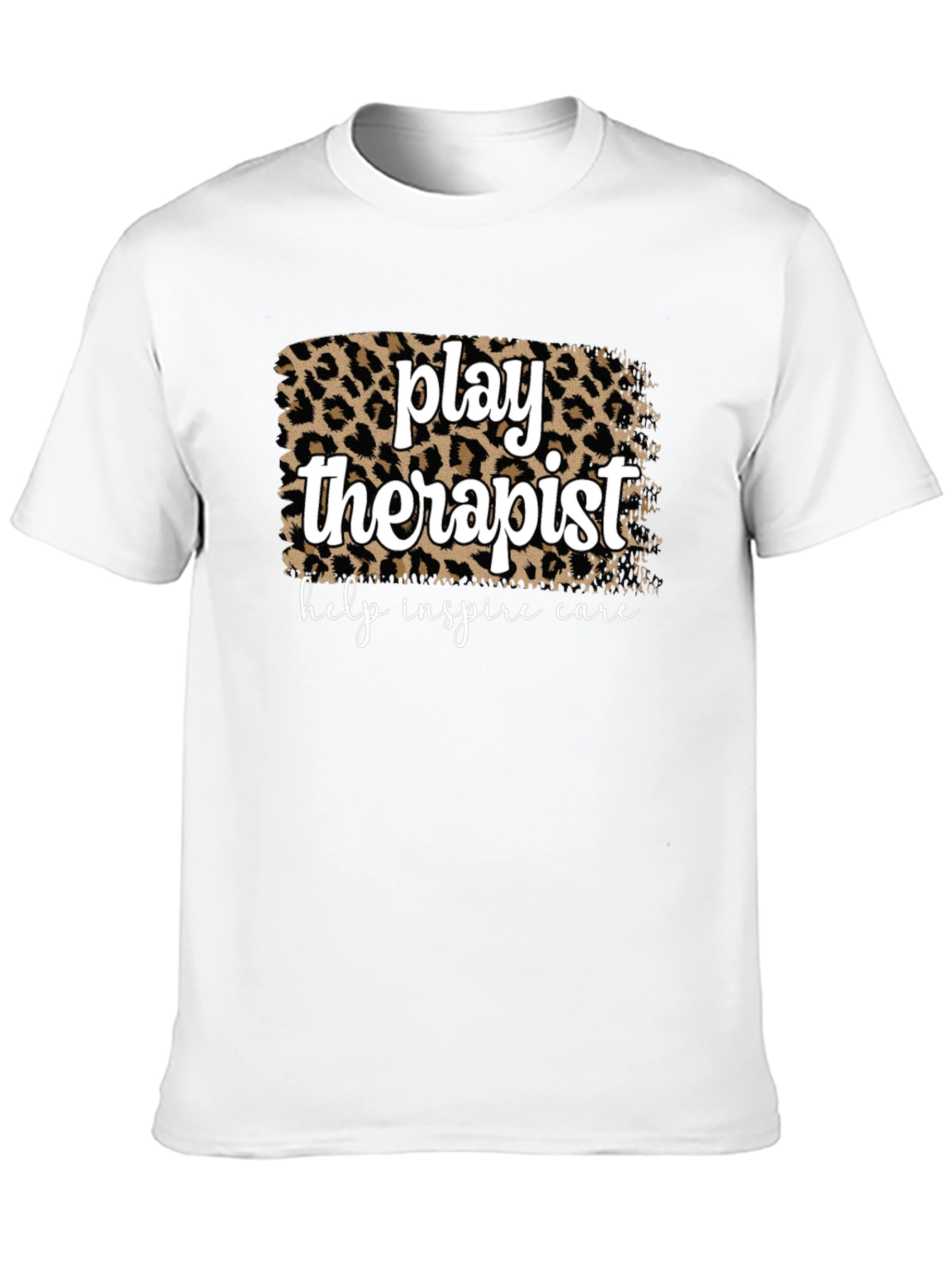 Black Play Therapist Leopard Print Graphic Tee view 10
