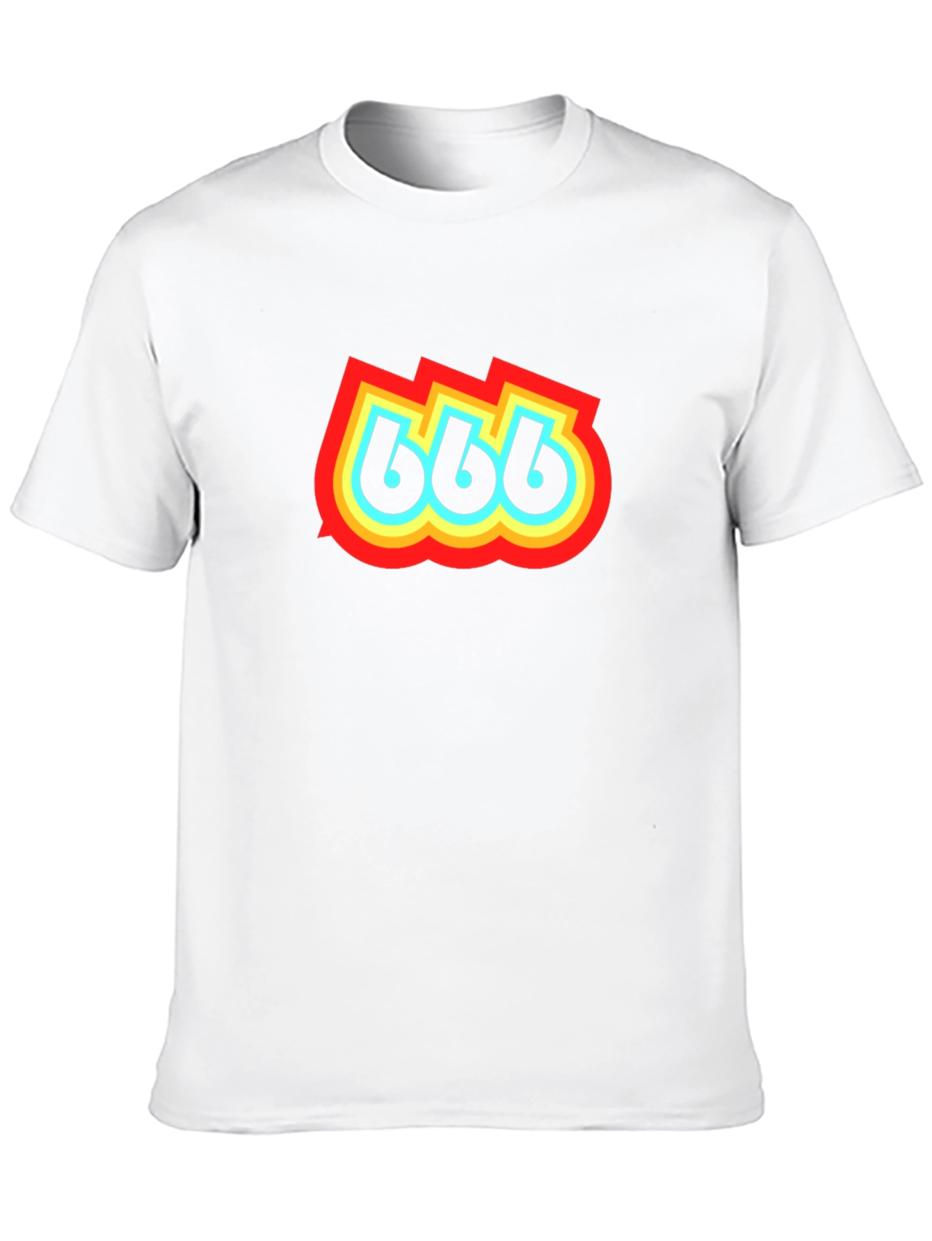 Black Retro 666 Graphic Print Black T-Shirt view 10