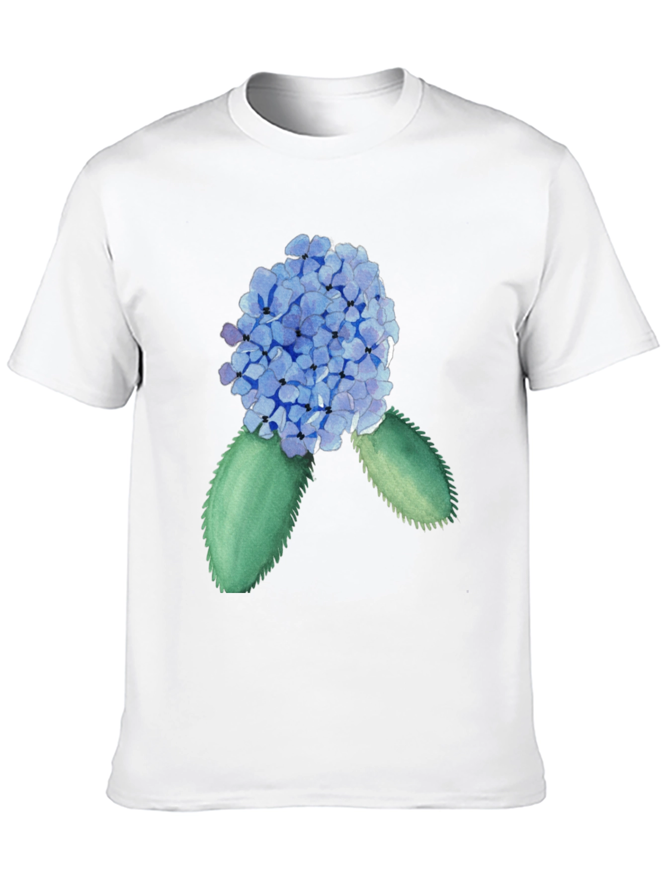 Black Hydrangea Watercolor Black T-Shirt view 10