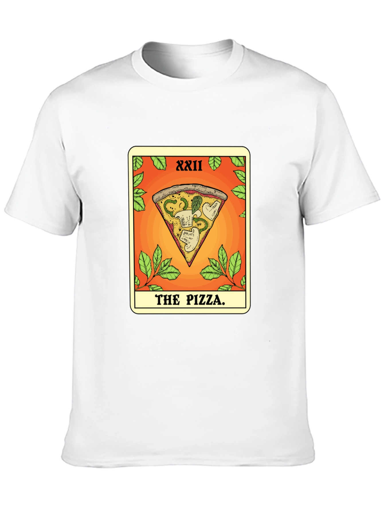 Black Pizza Tarot Card T-Shirt - Novelty Graphic Tee view 10