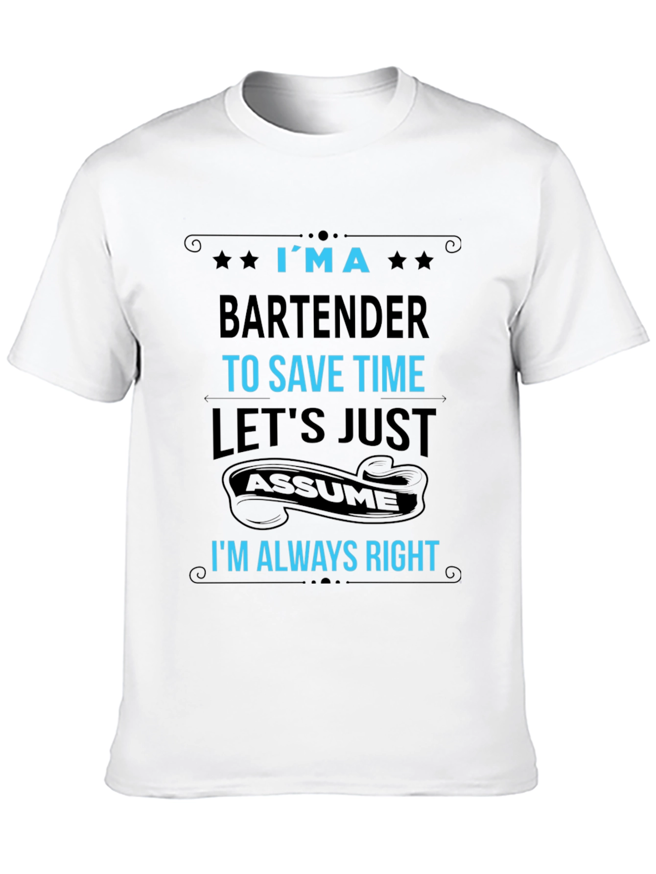 Black Bartender T-Shirt - Always Right Funny Graphic Tee view 10