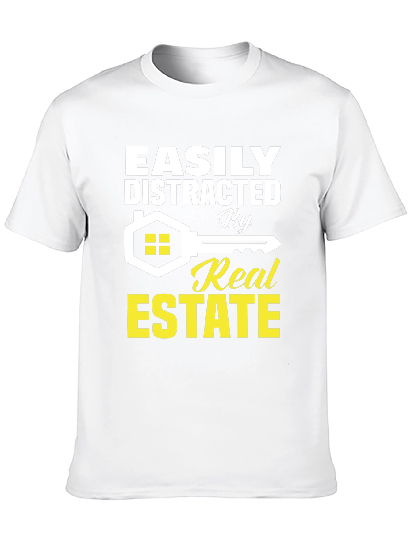 Black Easily Distracted By Real Estate T-Shirt view 10
