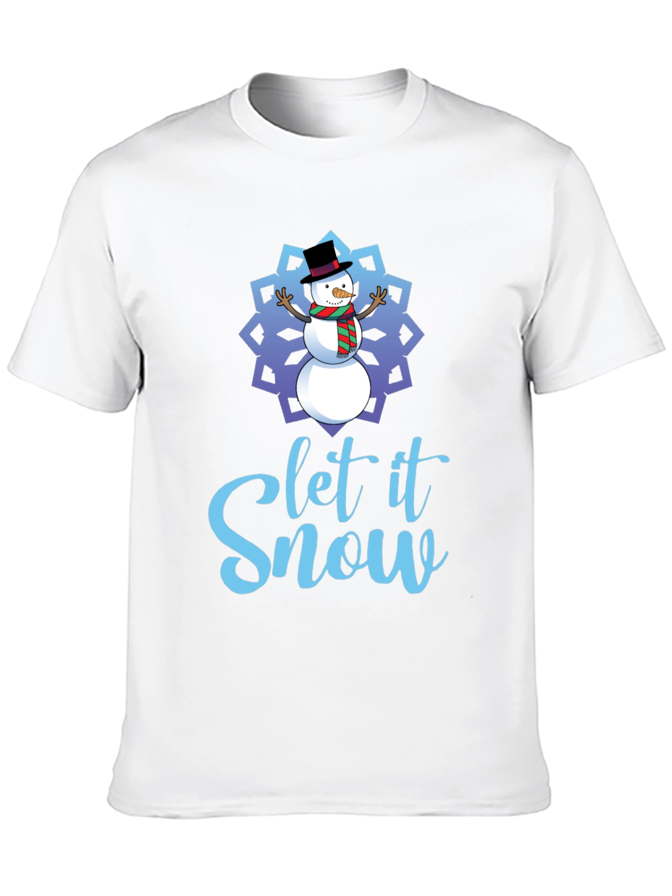 Black Let it Snow Snowman Holiday T-Shirt view 10