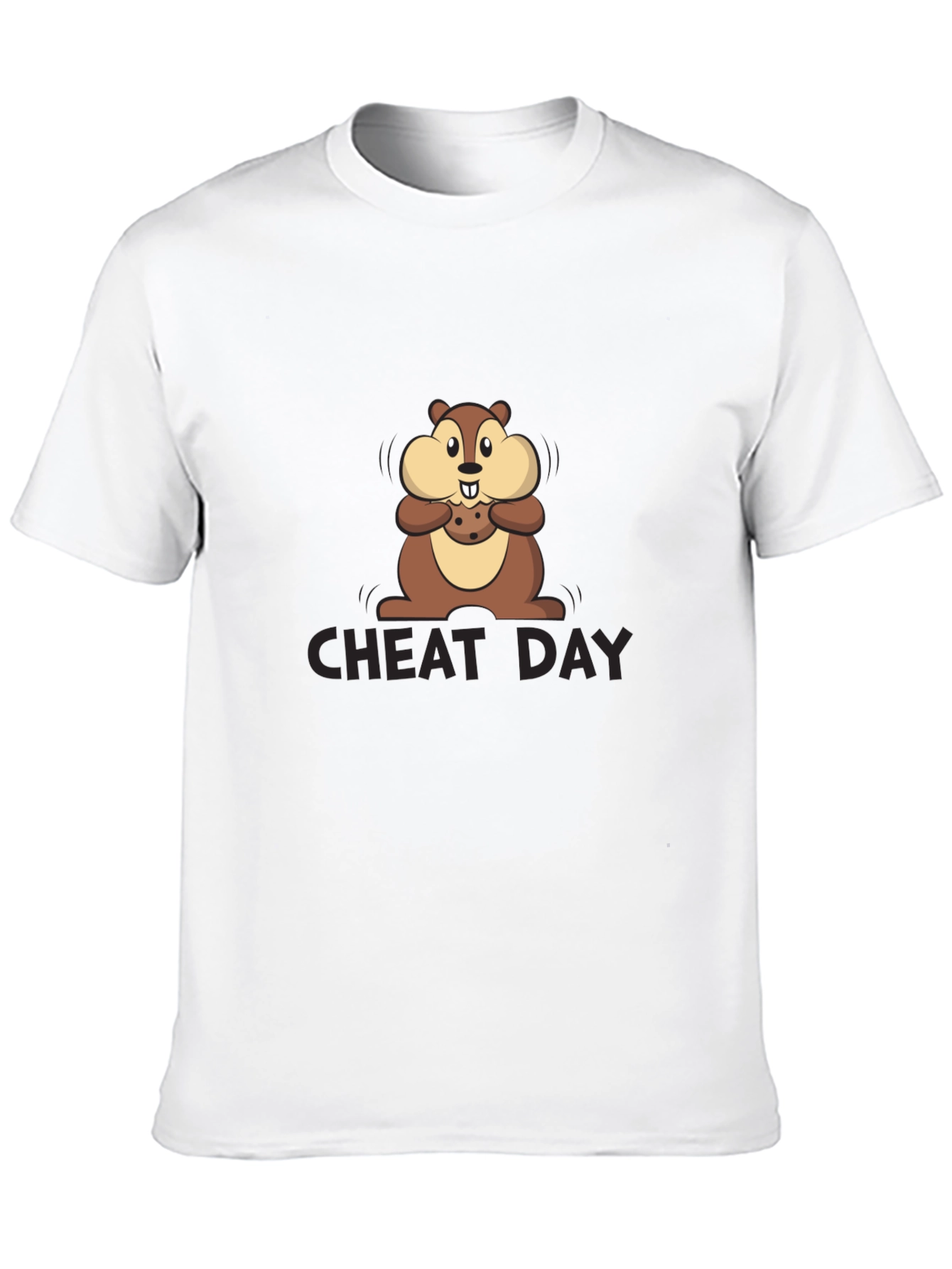 Black Cheat Day Chipmunk Graphic Tee - Black Cotton T-Shirt view 10