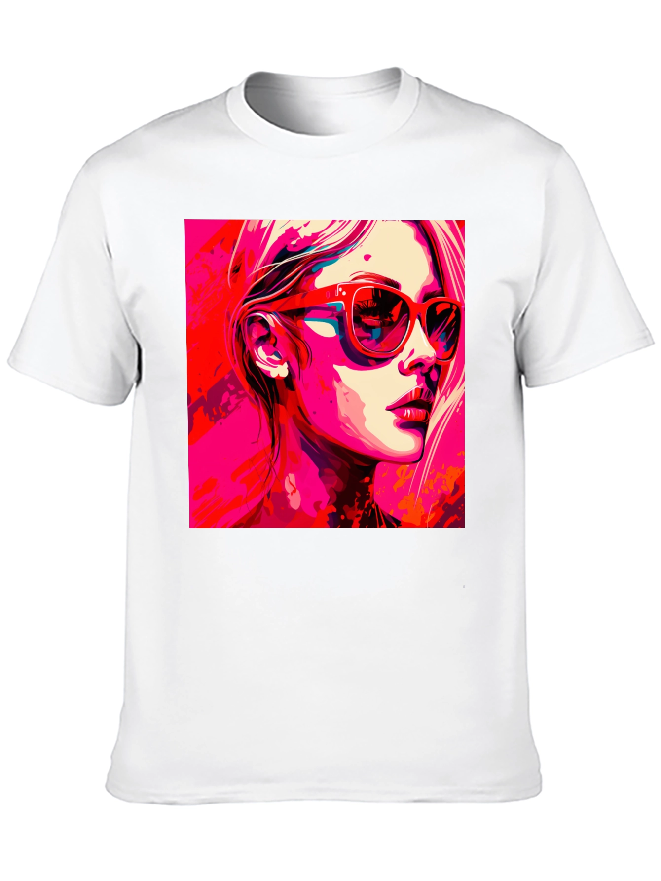 Black Stylish Pop Art Woman Graphic Black T-Shirt view 10
