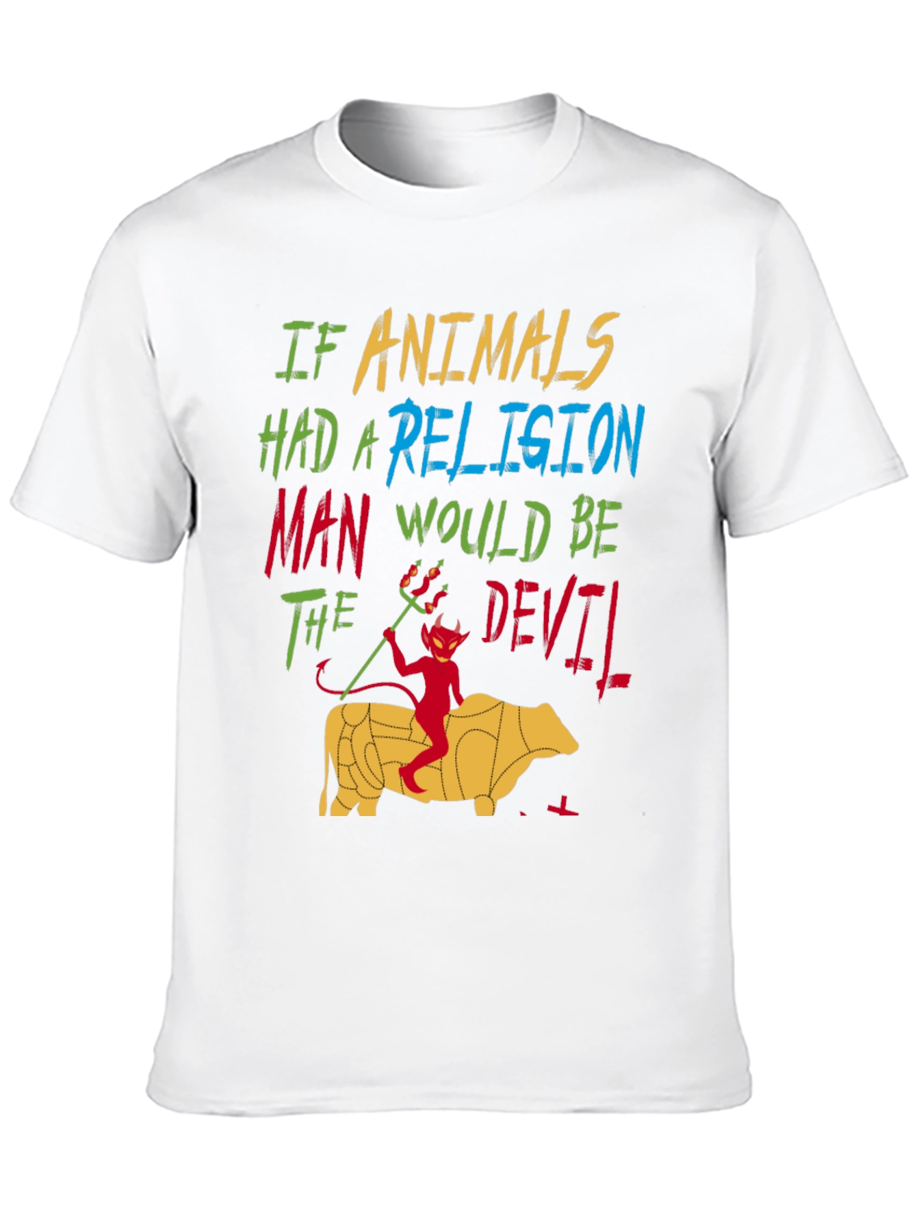 Black If Animals Had A Religion T-Shirt view 10