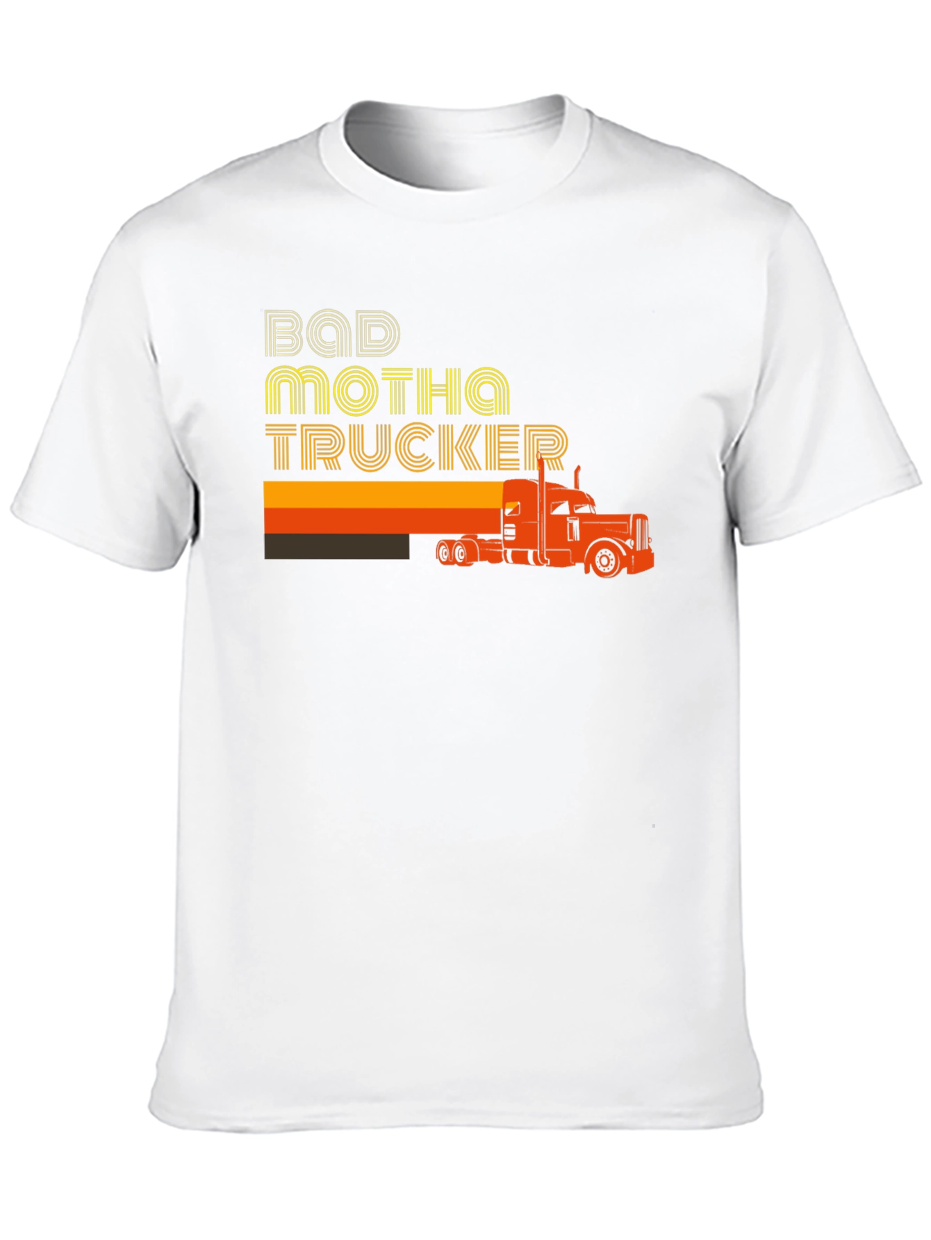 Black Bad Motha Trucker Graphic T-Shirt - Retro Style view 10
