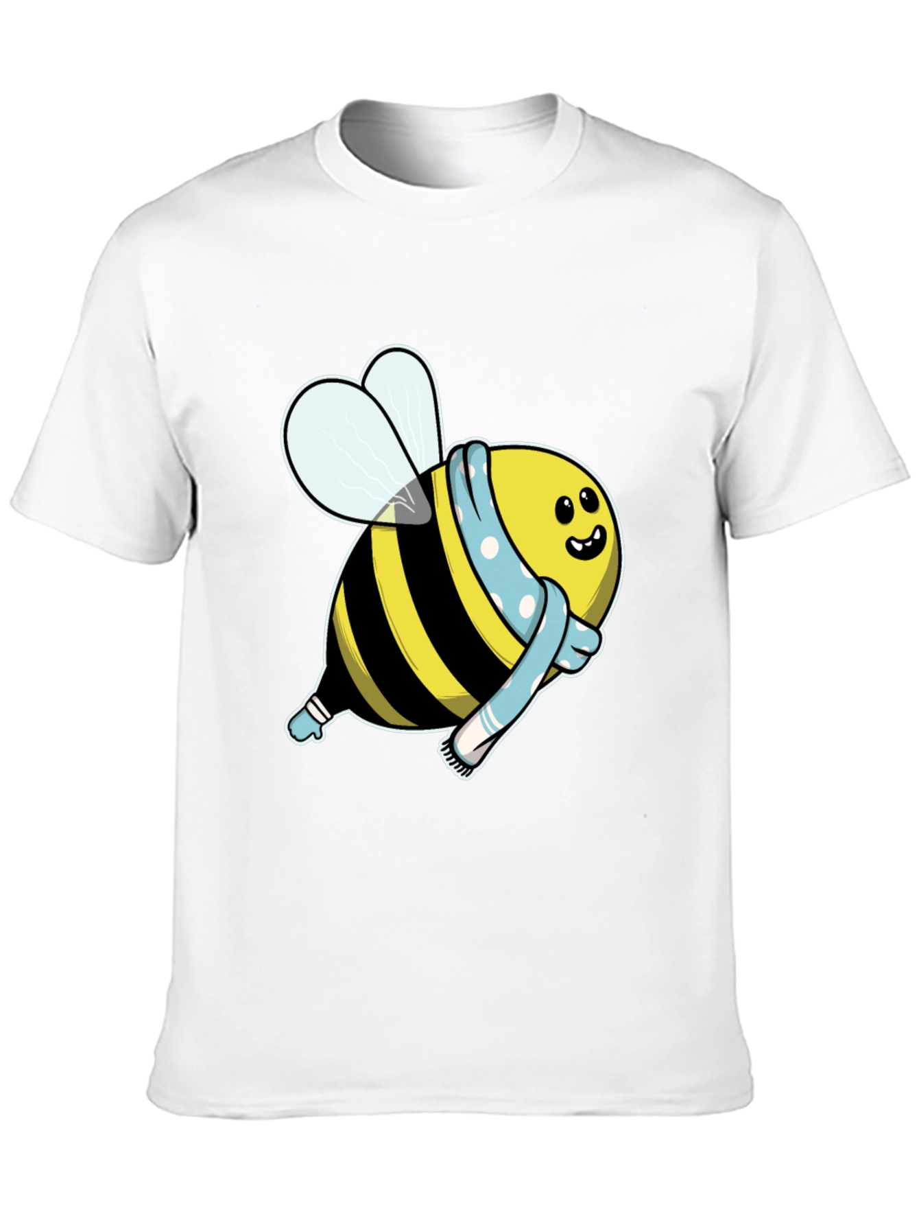 Black Cute Cartoon Bee T-Shirt - Black Cotton Blend view 10
