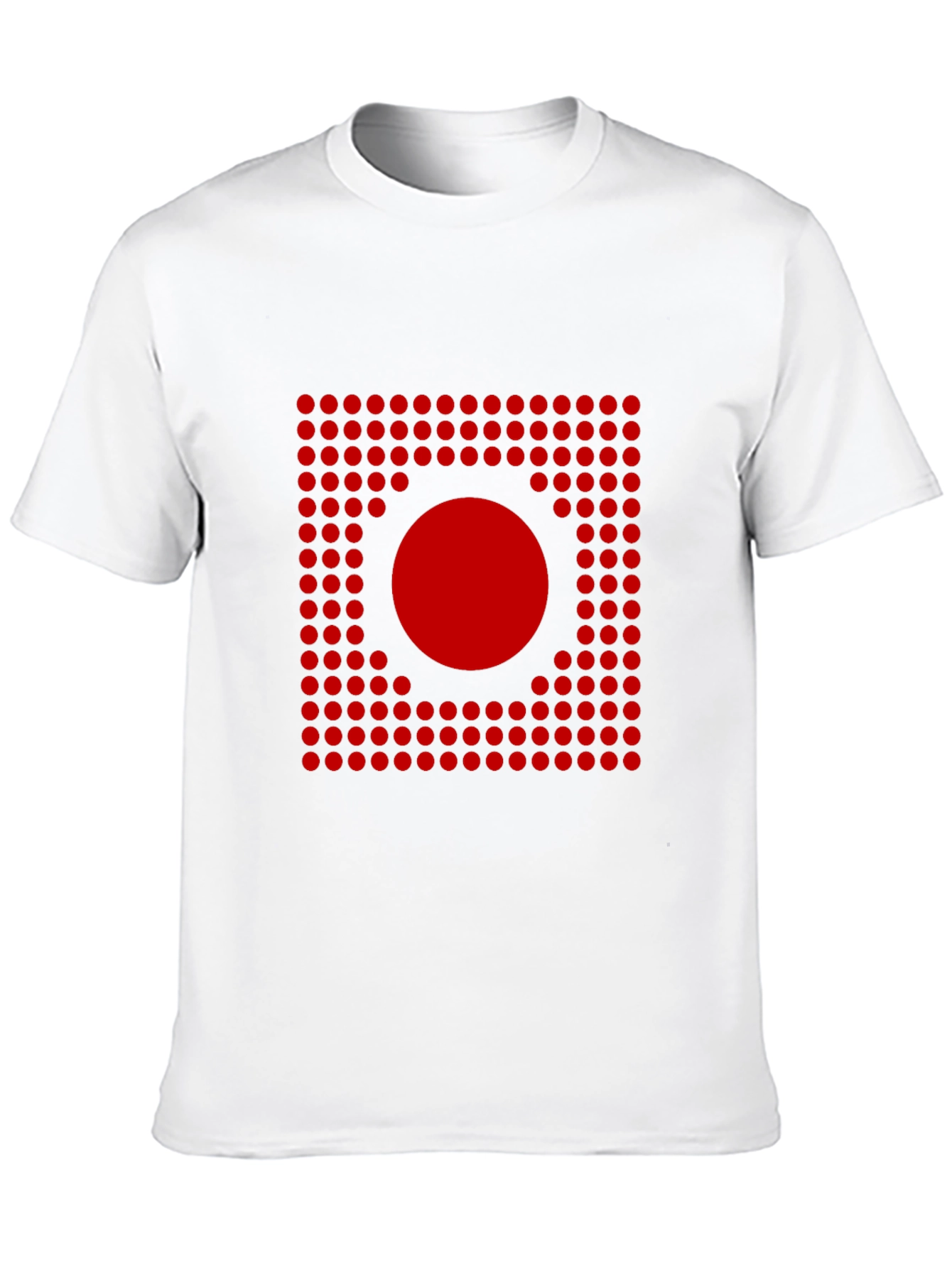 Black Geometric Red Dot Pattern T-Shirt view 10