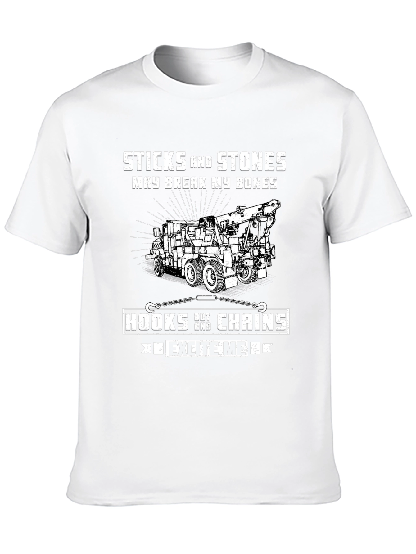 Black Sticks and Stones Tow Truck T-Shirt view 10