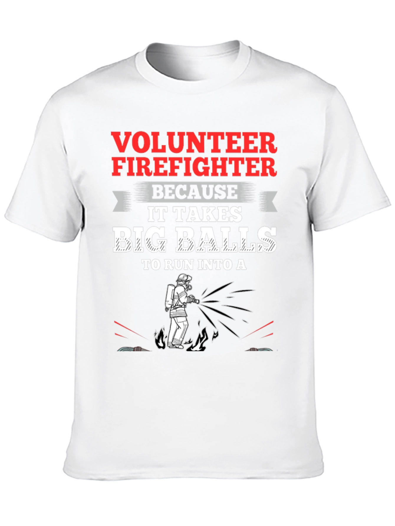 Black Volunteer Firefighter Big Balls Graphic Tee view 10