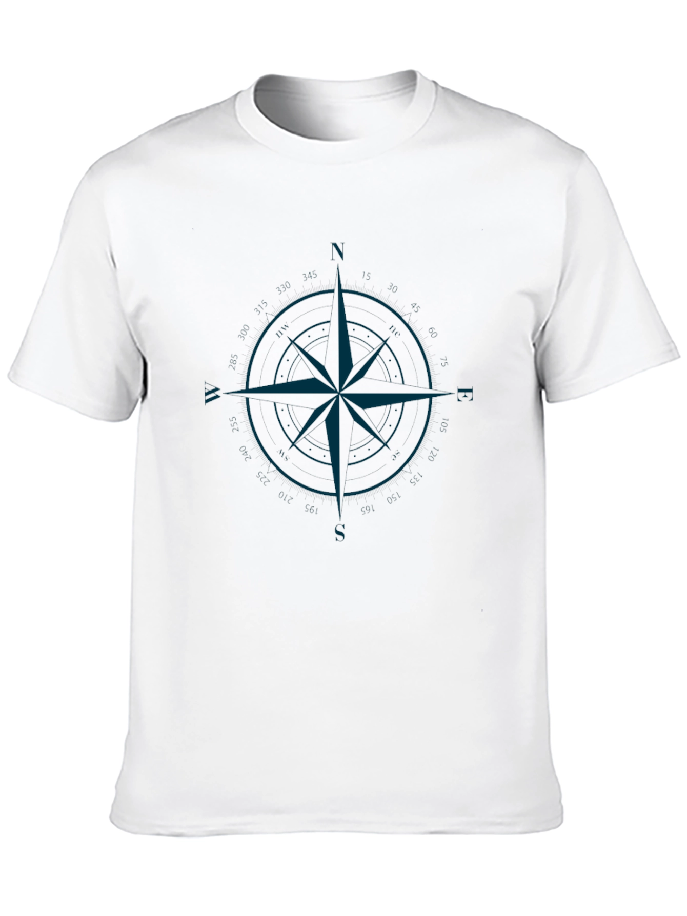 Black Compass Rose Graphic Print Men's T-Shirt view 10