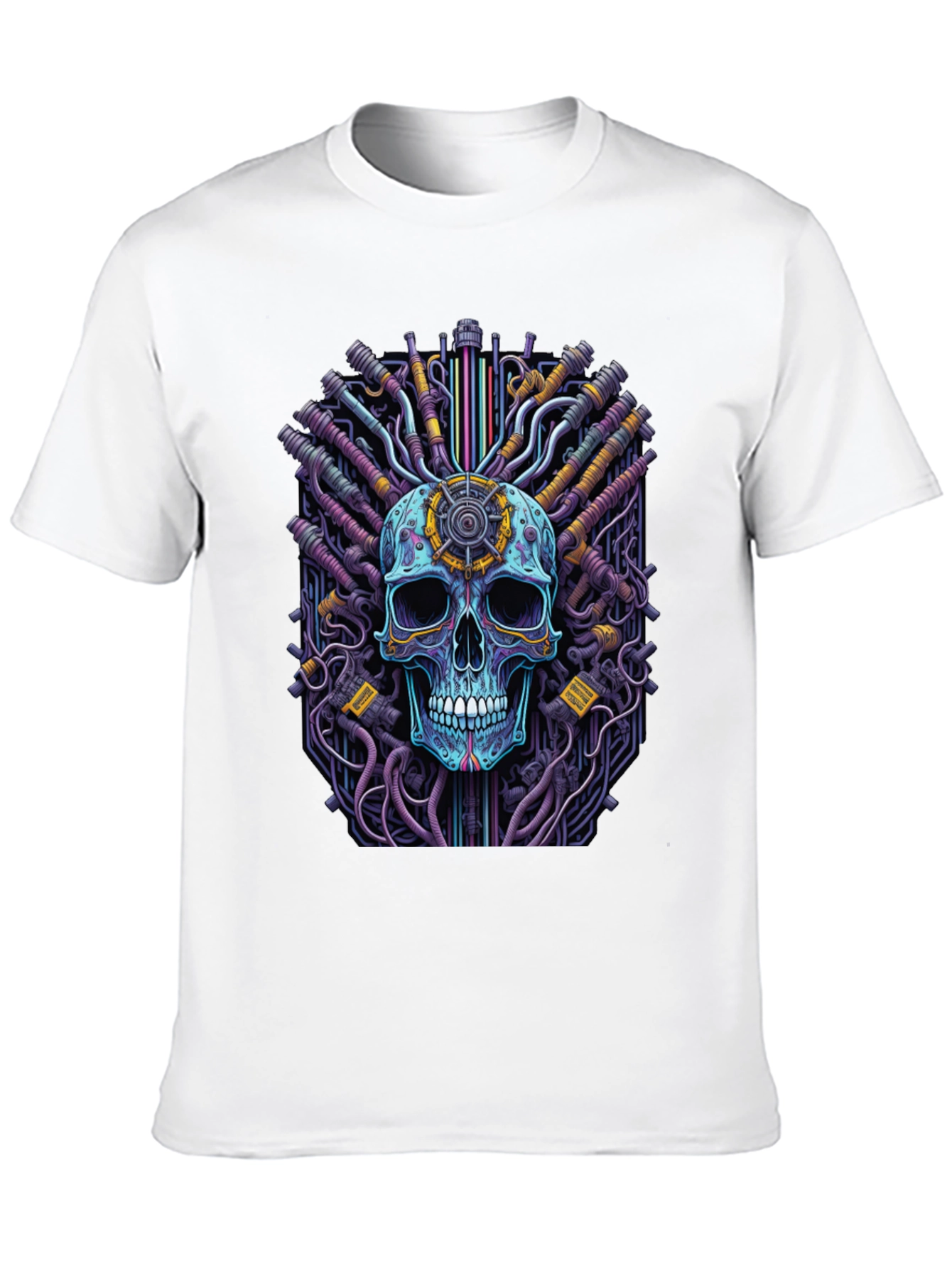 Black Cyberpunk Skull Graphic Tee - Black view 10