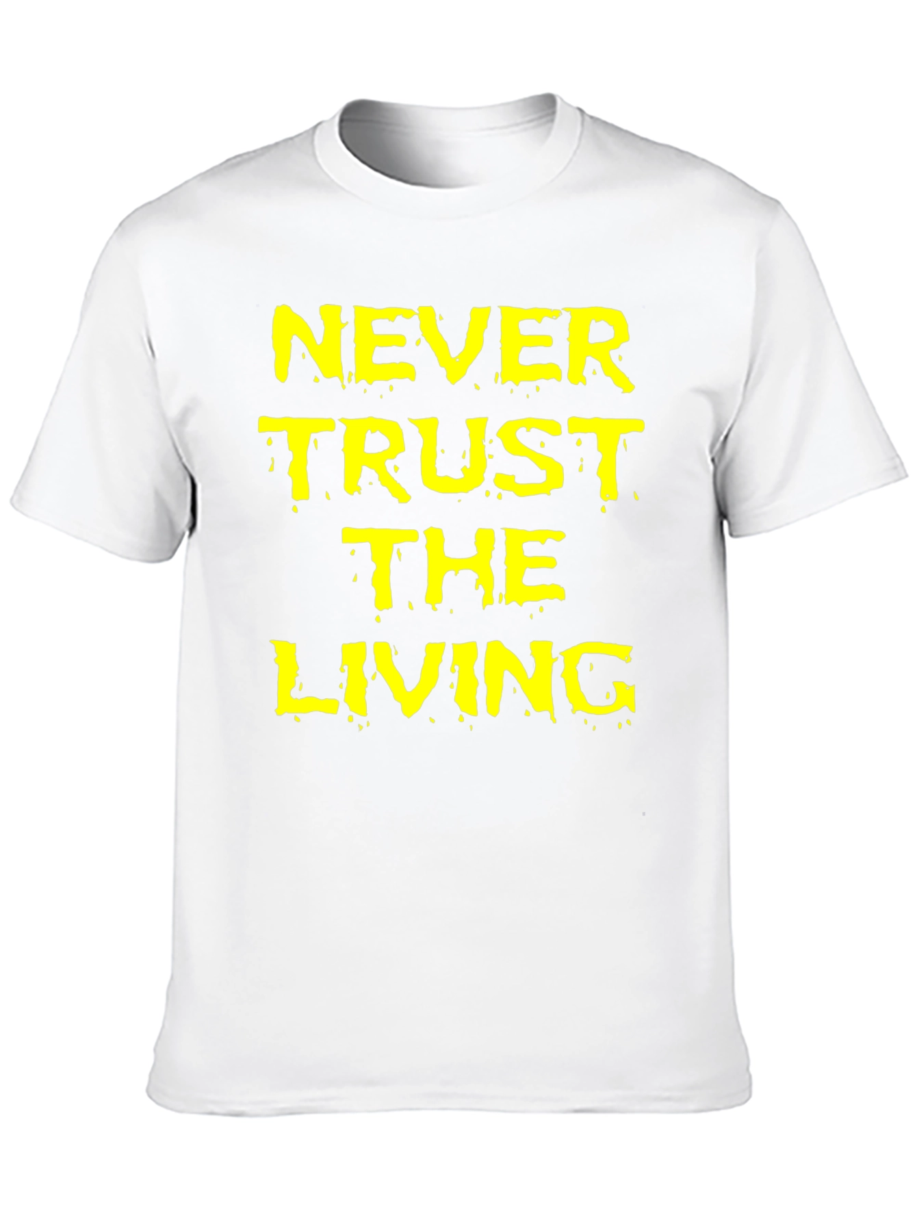 Black Never Trust the Living Black Graphic T-Shirt view 10