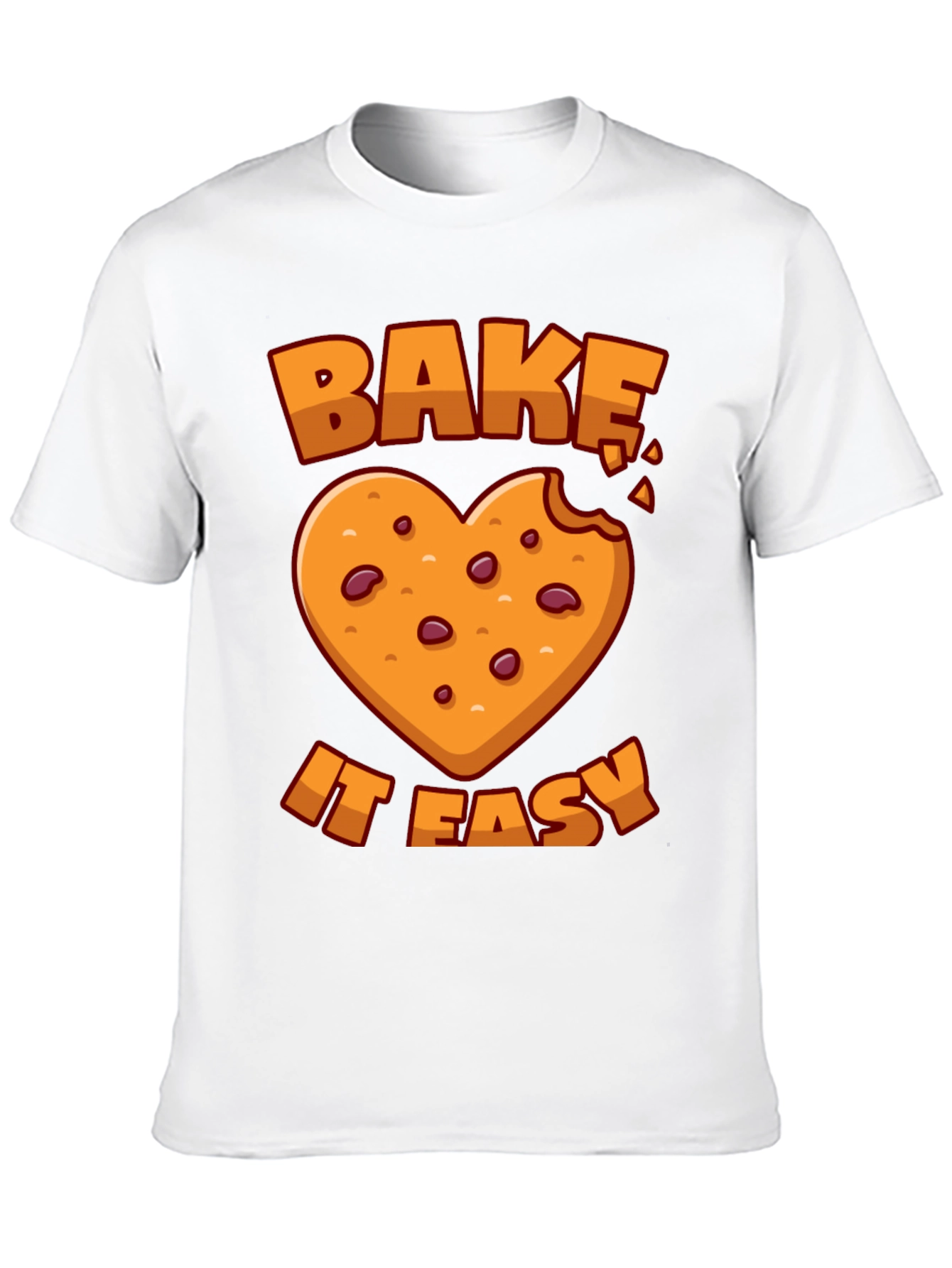 Black Bake It Easy T-Shirt Cookie Heart Graphic Tee view 10