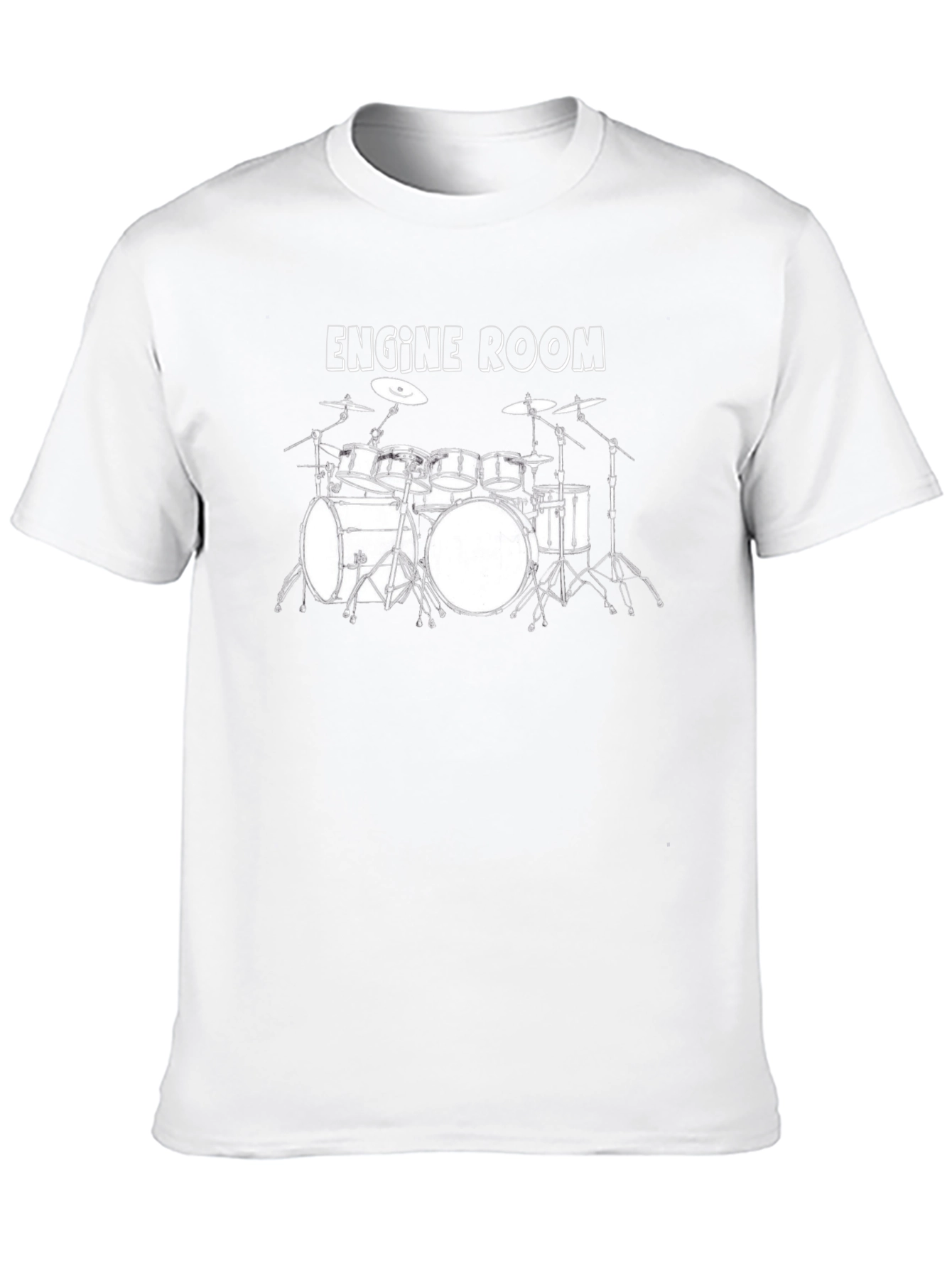 Black Engine Room Drum Set Graphic T-Shirt view 10