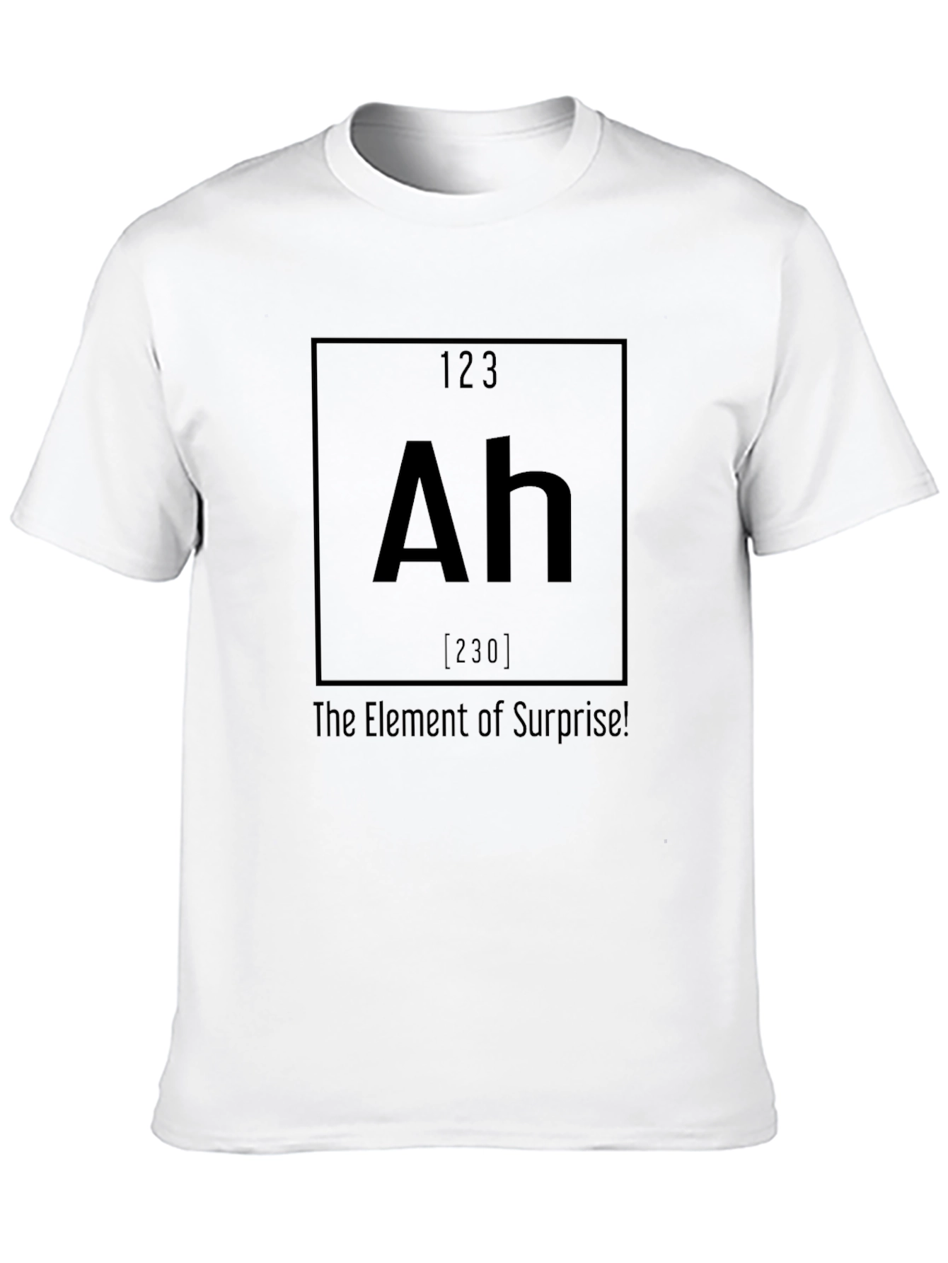 Black Ah The Element of Surprise! Graphic T-Shirt view 10