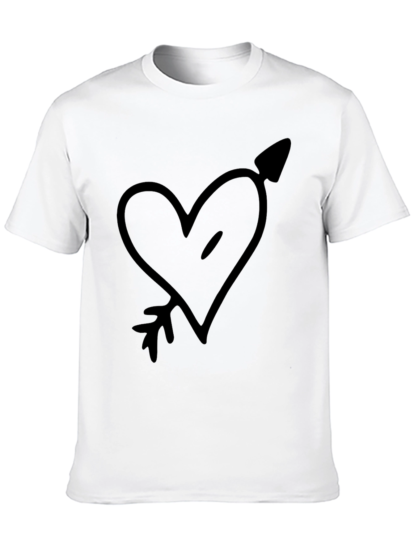 Black Heart Arrow Graphic Black T-Shirt view 10