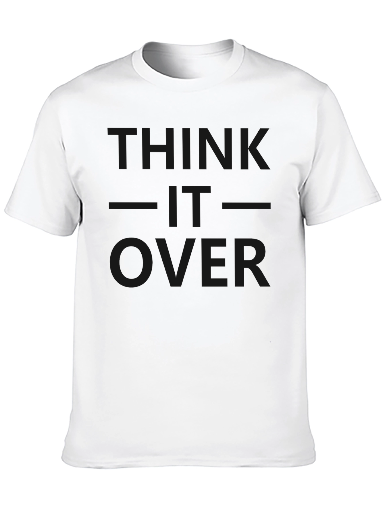 Black Think It Over Black Graphic Tee Shirt Casual view 10