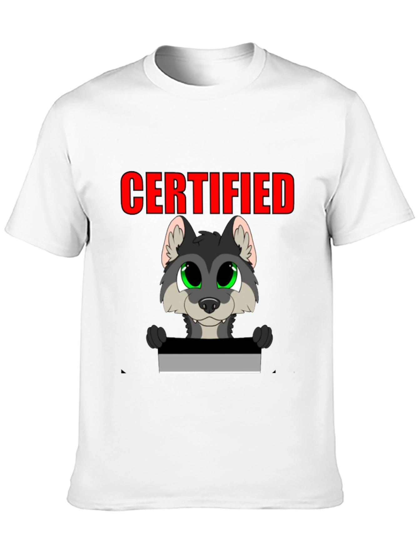 Black Certified Wolf Cartoon T-Shirt - Black view 10