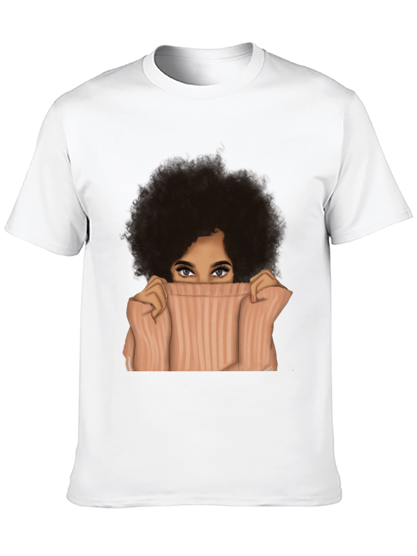 Black Afro Woman Peek-a-Boo Graphic Tee - Unisex view 10