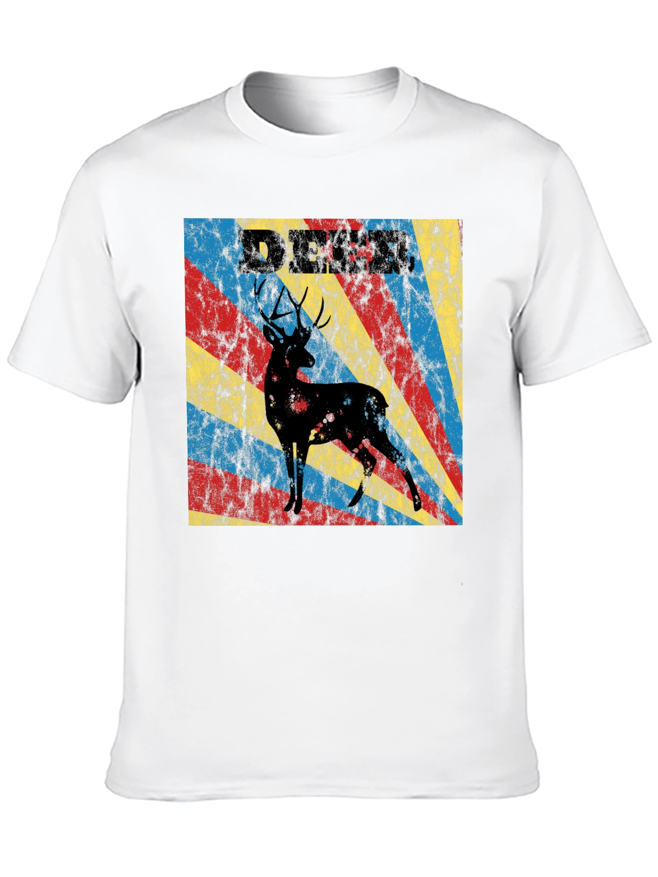 Black Vintage Deer Graphic T-Shirt - Retro Style Tee view 10