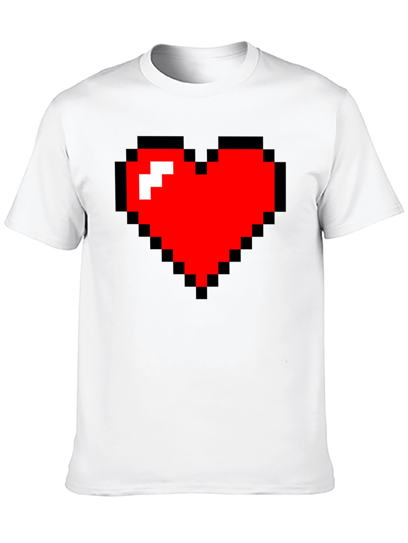 Black Pixel Heart Black Tee - Gamer Style view 10