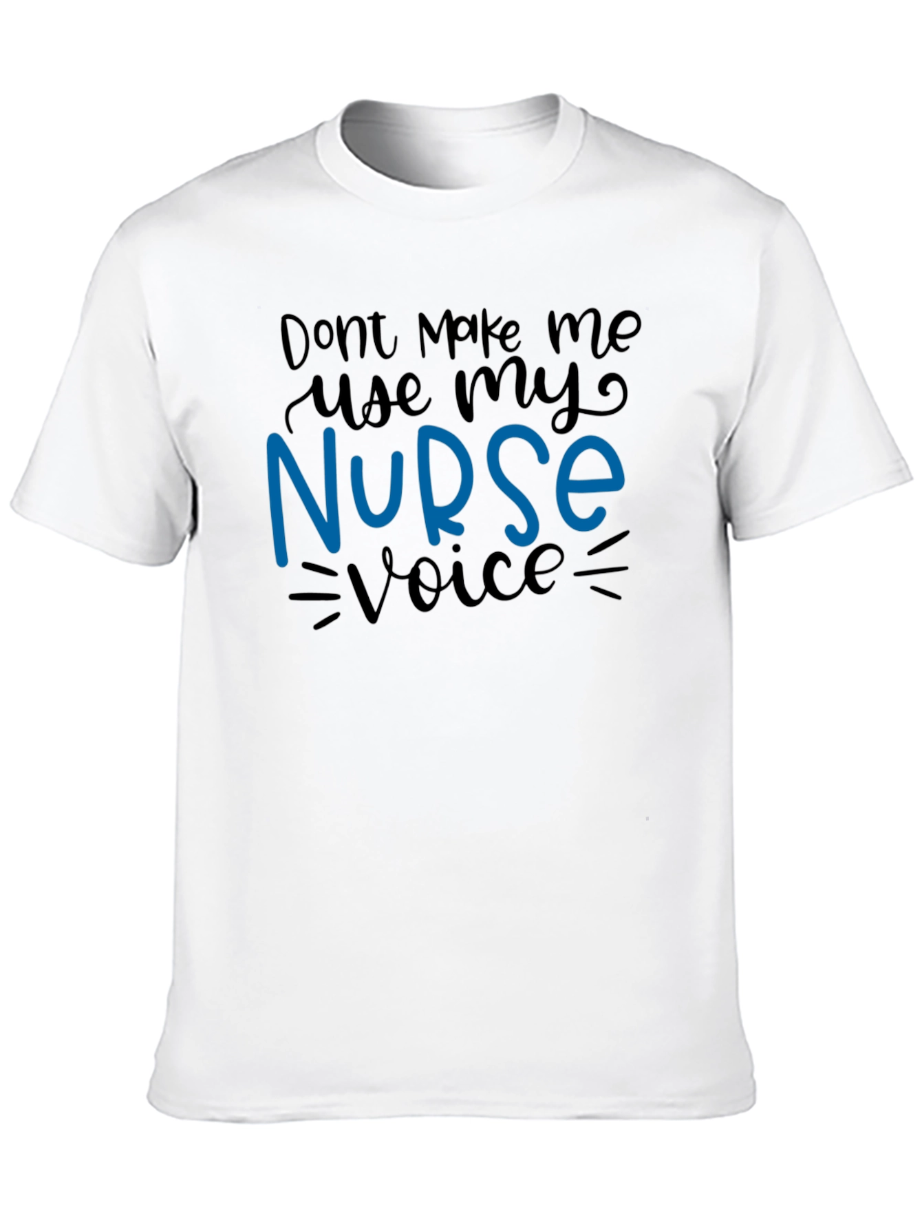 Black Funny Nurse Voice Graphic T-Shirt view 10