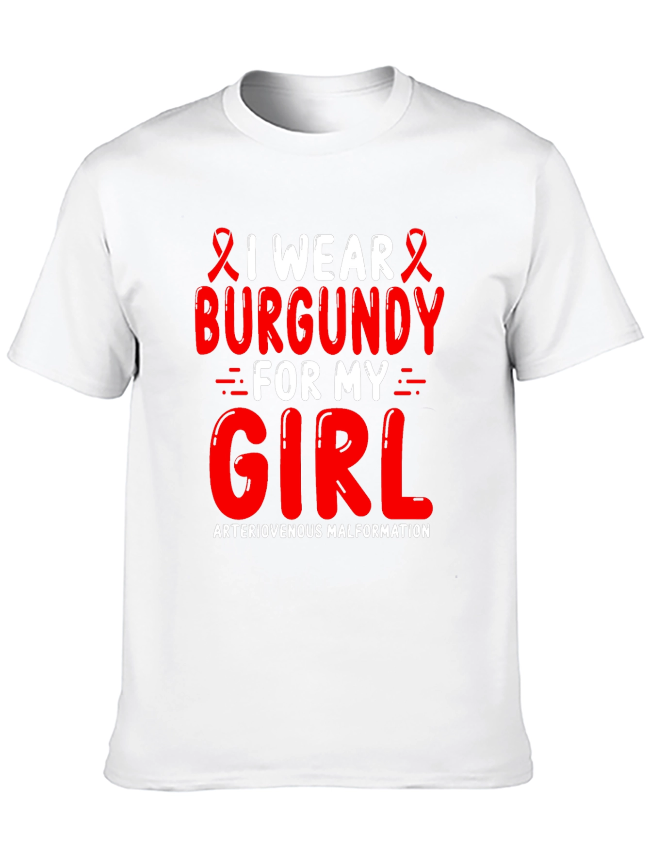 Burgundy Awareness T-Shirt - Arteriovenous Malformation Support - 10