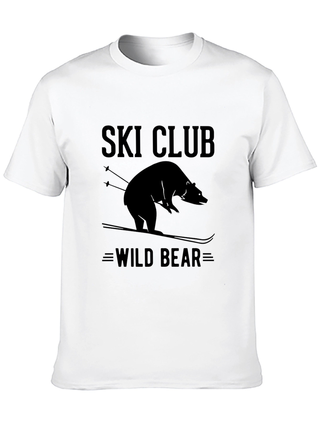 Black Ski Club Wild Bear Graphic T-Shirt - Black view 10