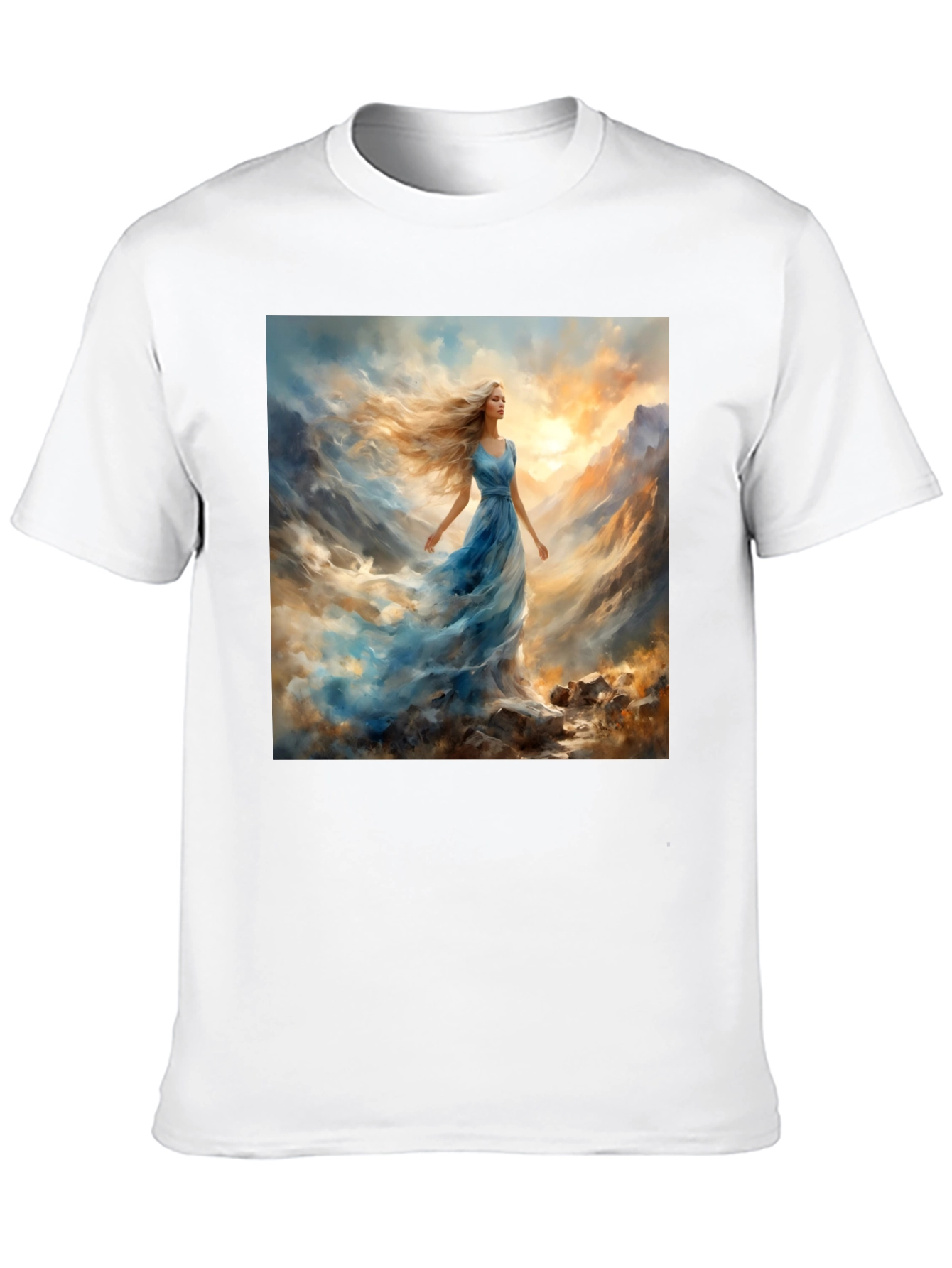 Black Woman in Blue Dress T-Shirt view 10