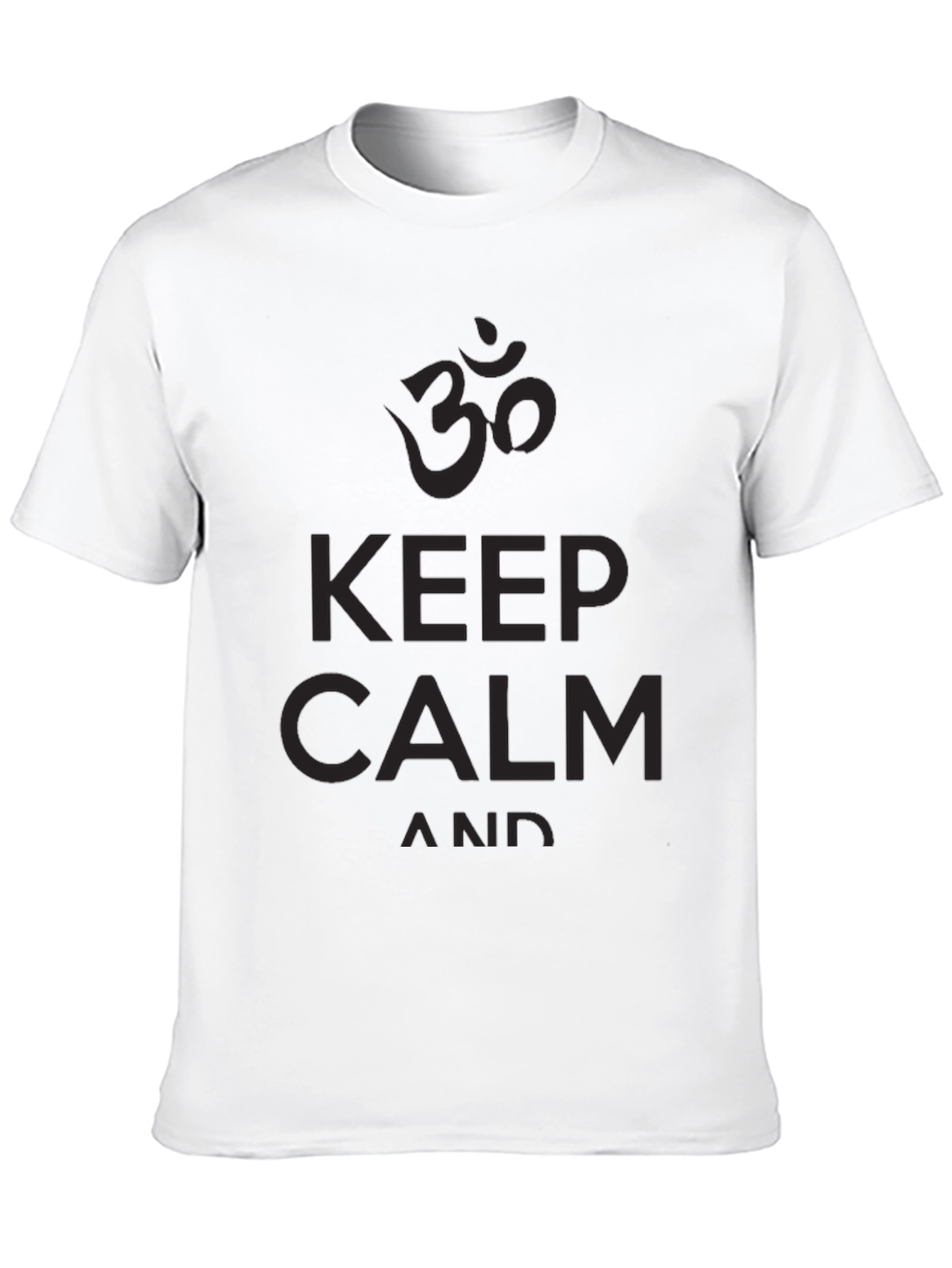 Black Keep Calm Om Graphic T-Shirt - Men's Black Tee view 10