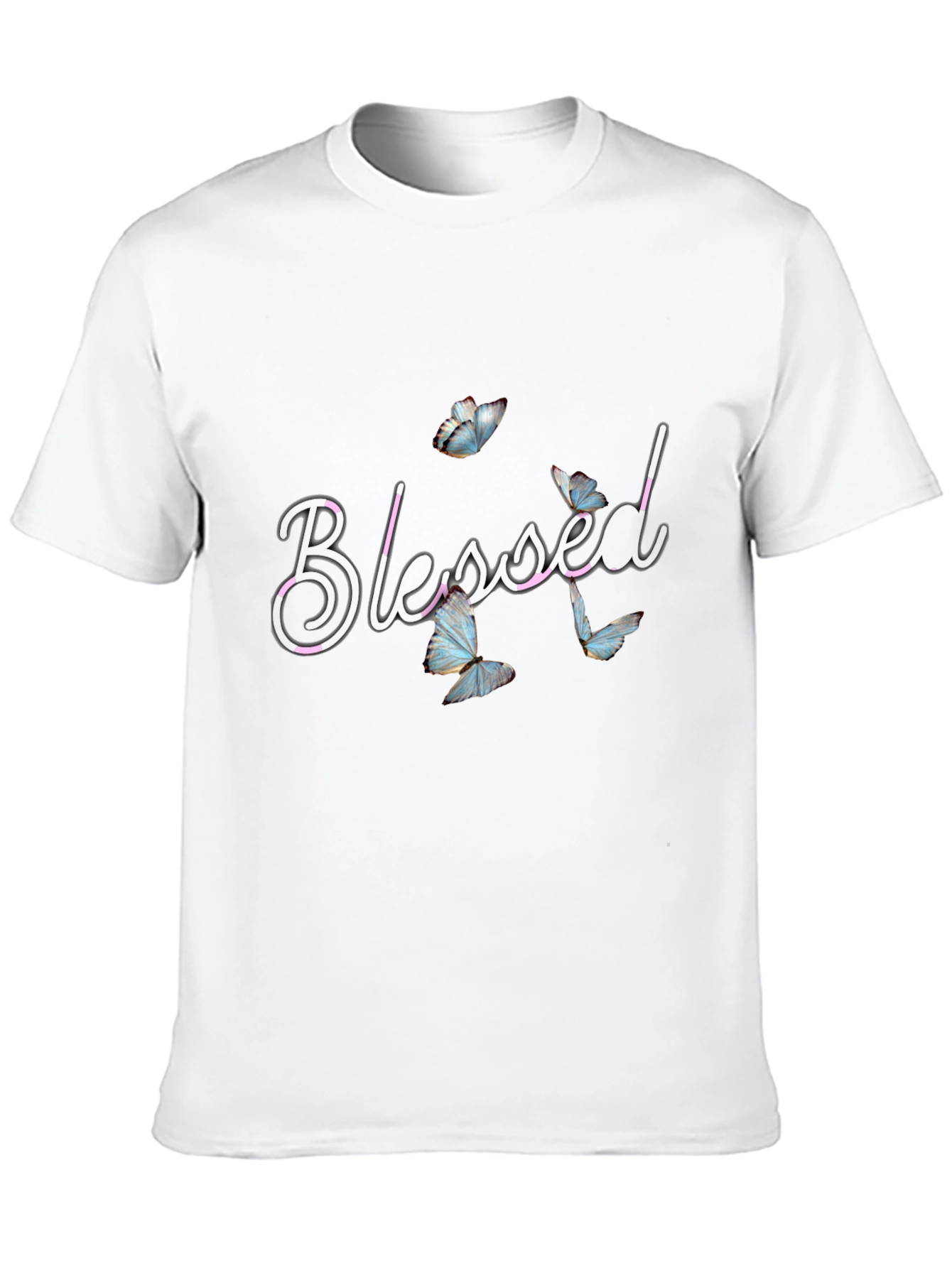 Black Blessed Butterfly Graphic Tee - Soft Black Cotton view 10