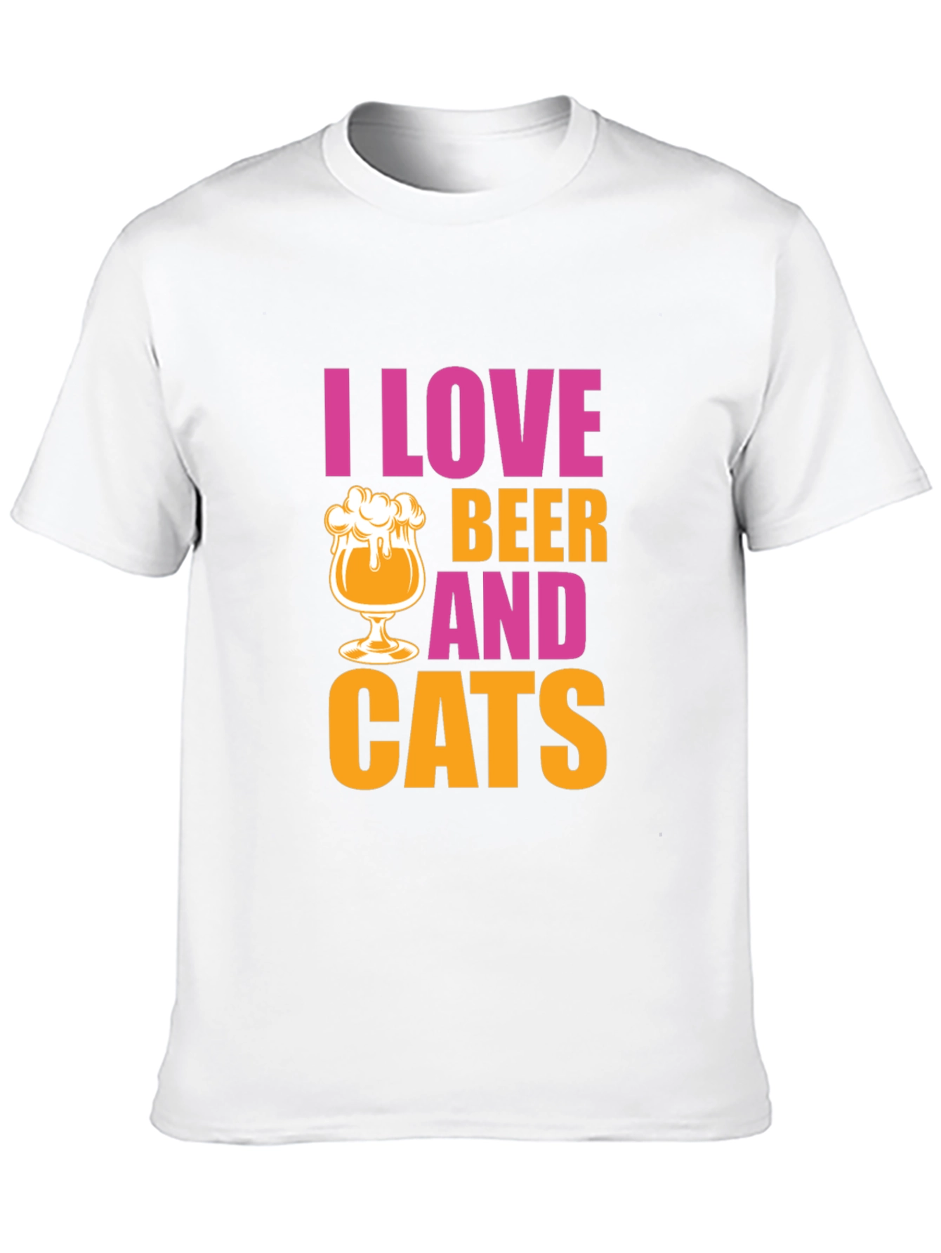 Black I Love Beer and Cats Graphic T-Shirt view 10