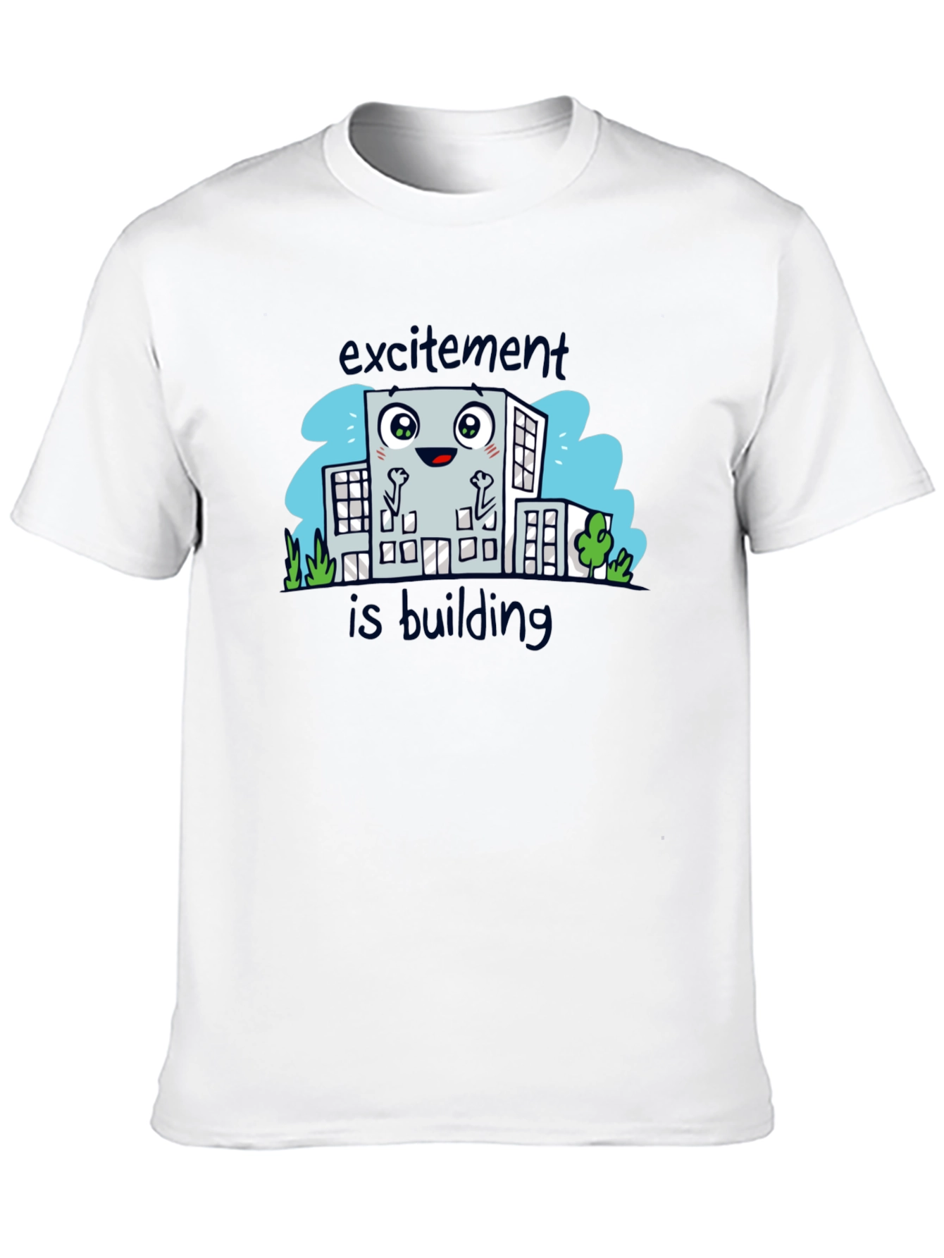 Excitement is Building Black Graphic Tee - 10
