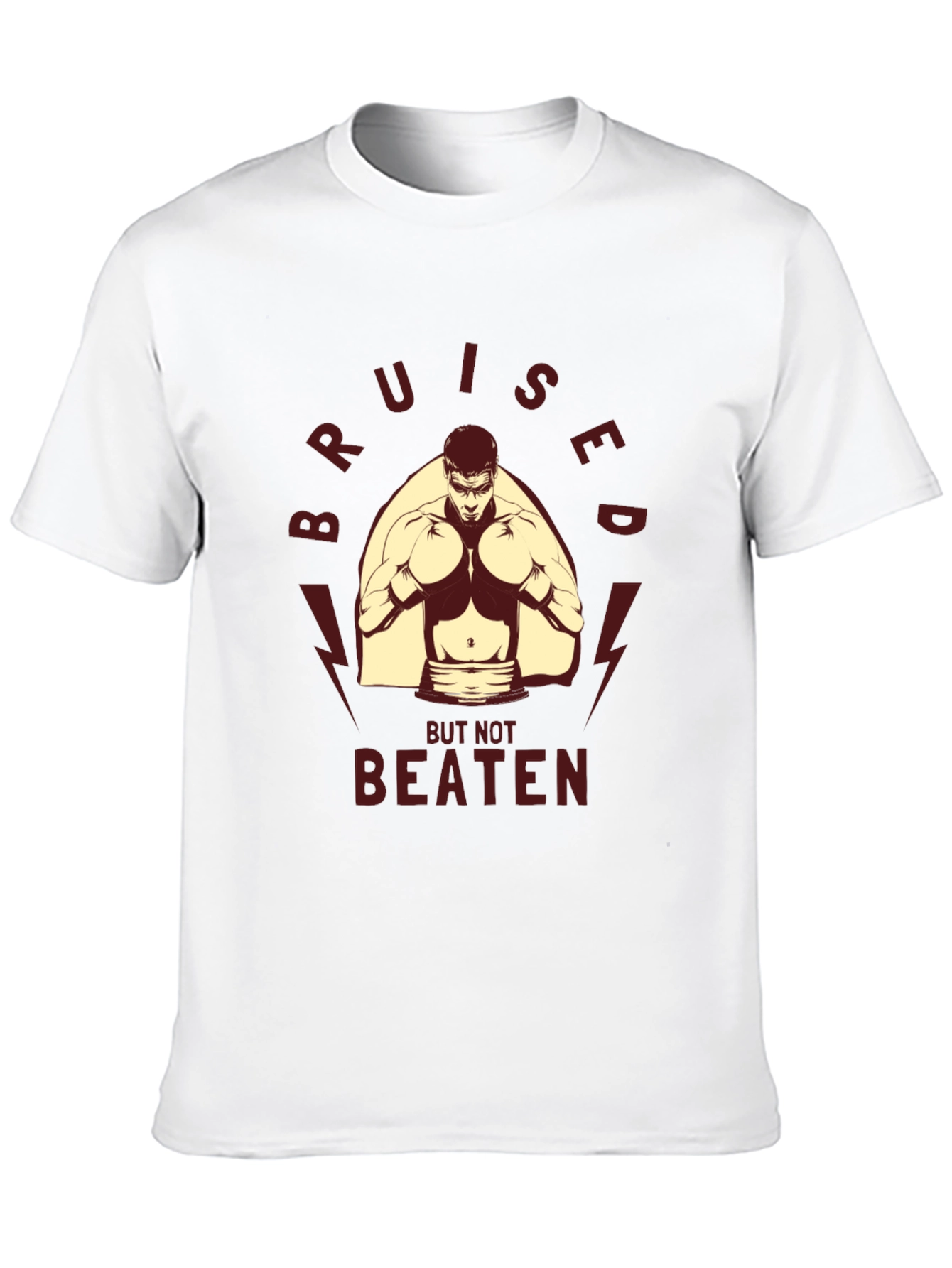 Black Bruised But Not Beaten Boxing Graphic Tee view 10