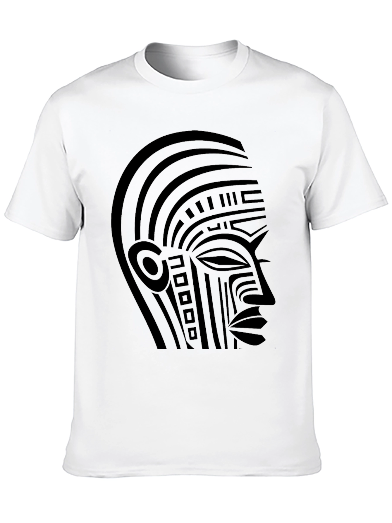 Black Tribal Face Graphic Black T-Shirt view 10