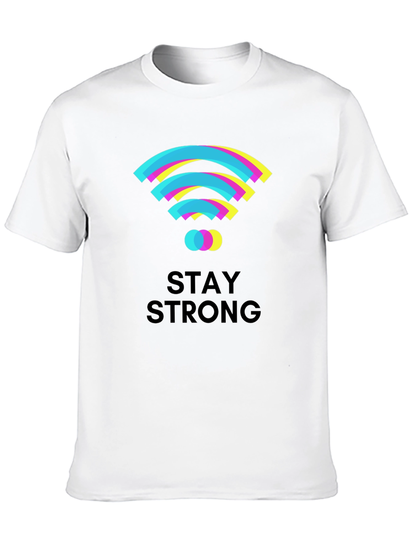 Black Stay Strong Graphic T-Shirt - Black Cotton Tee view 10