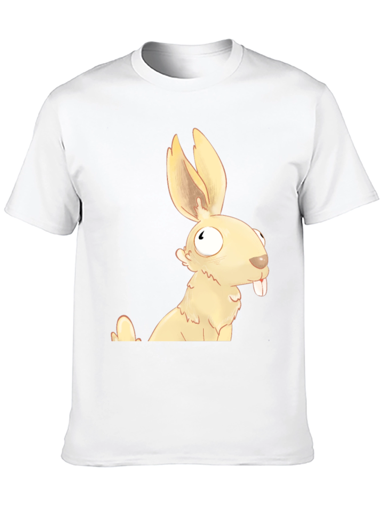 Black Funny Cartoon Rabbit Graphic T-Shirt view 10