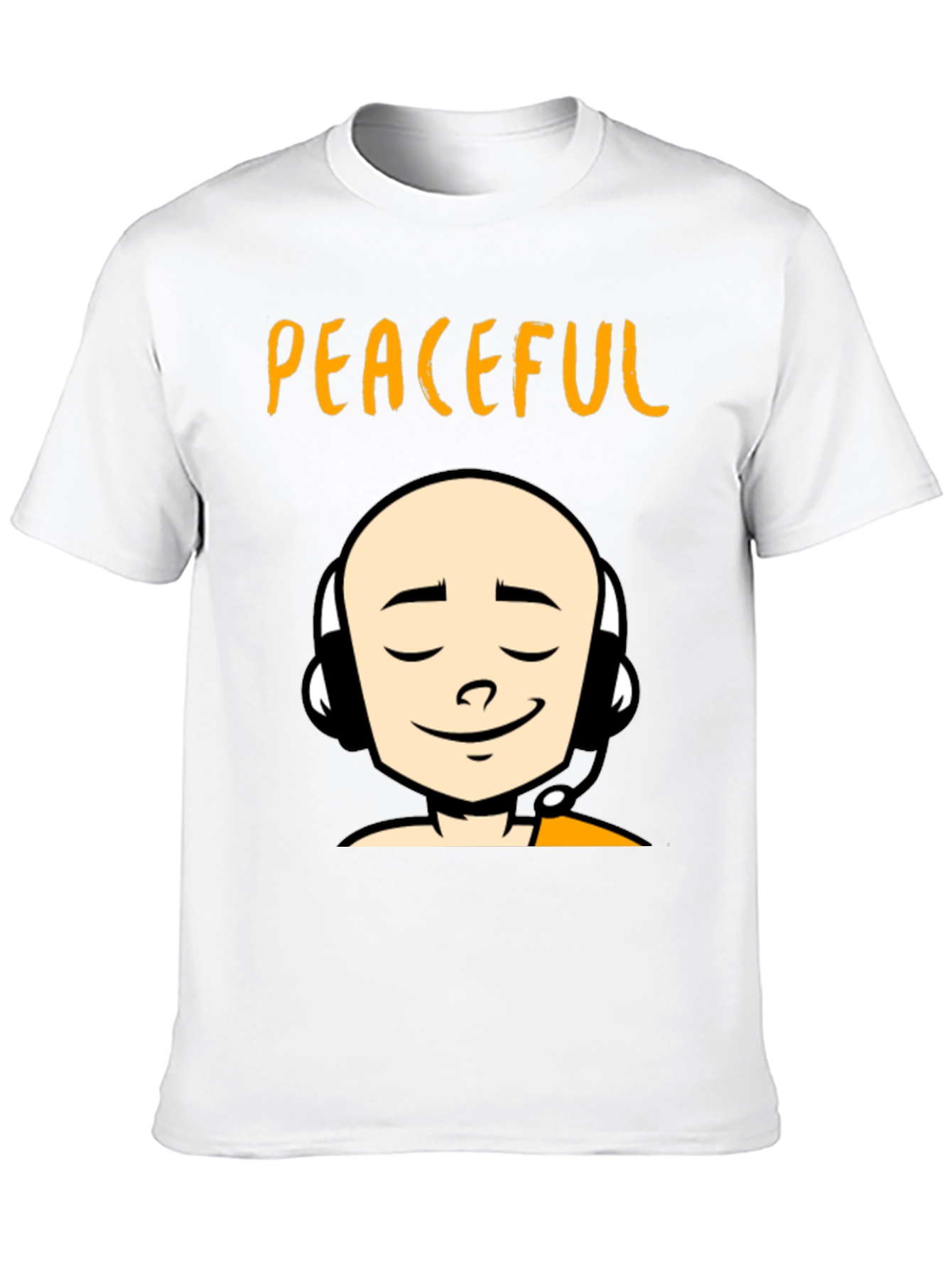 Peaceful Monk Graphic T-Shirt - Black Crew Neck Tee - 10