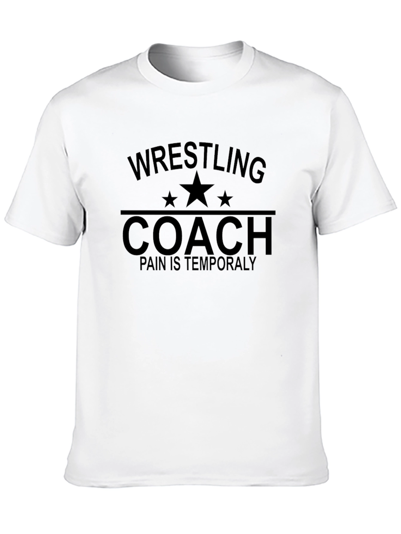 Black Wrestling Coach T-Shirt Pain is Temporaly view 10