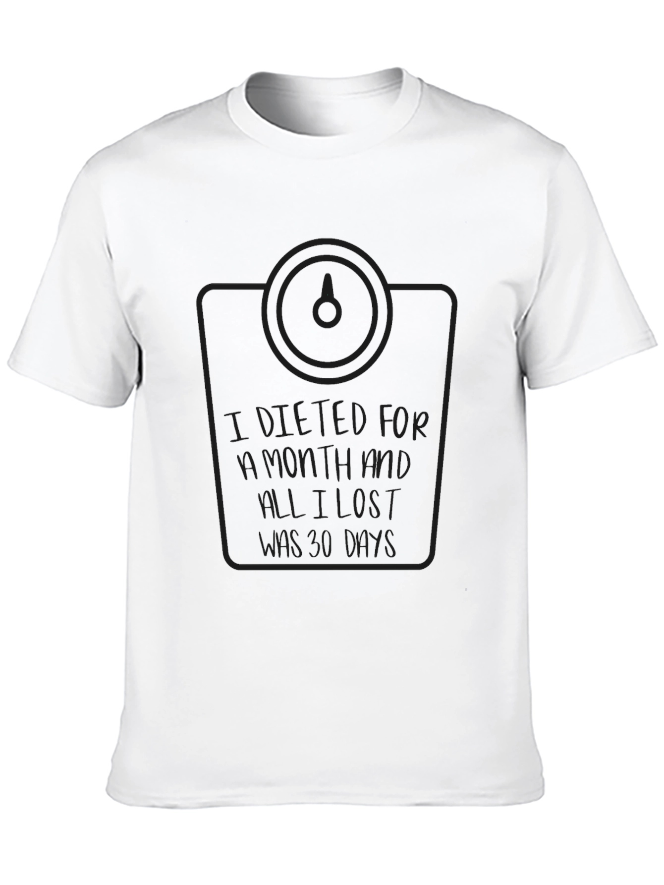 Black Humorous "I Dieted" Black T-Shirt view 10