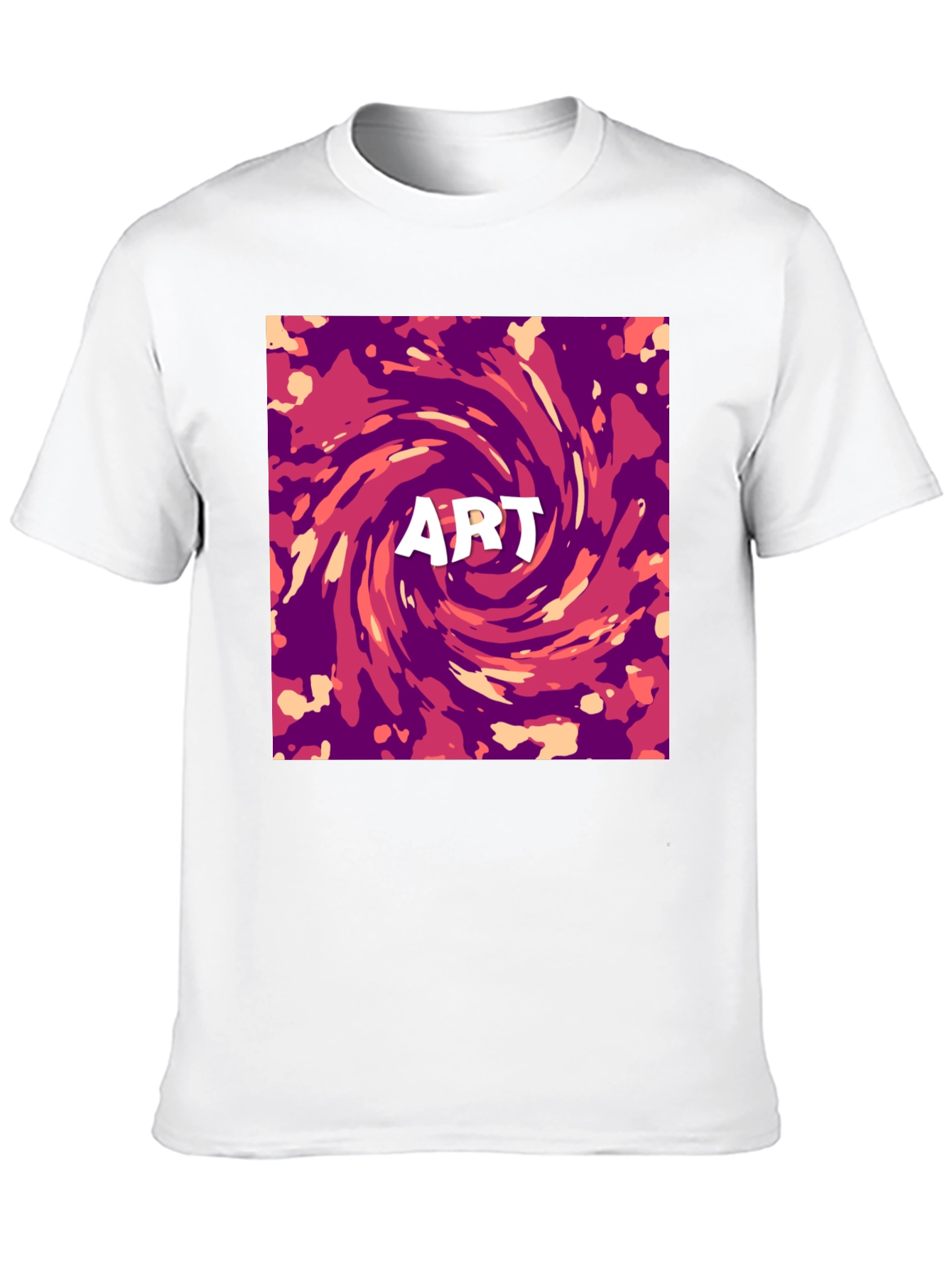 Black Abstract Art Swirl Graphic Print T-Shirt view 10