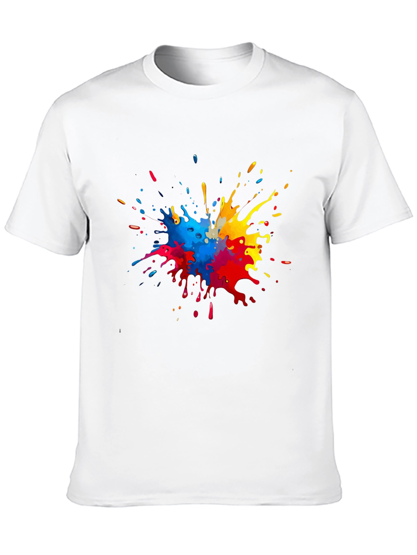 Black Colorful Paint Splatter Graphic T-Shirt view 10