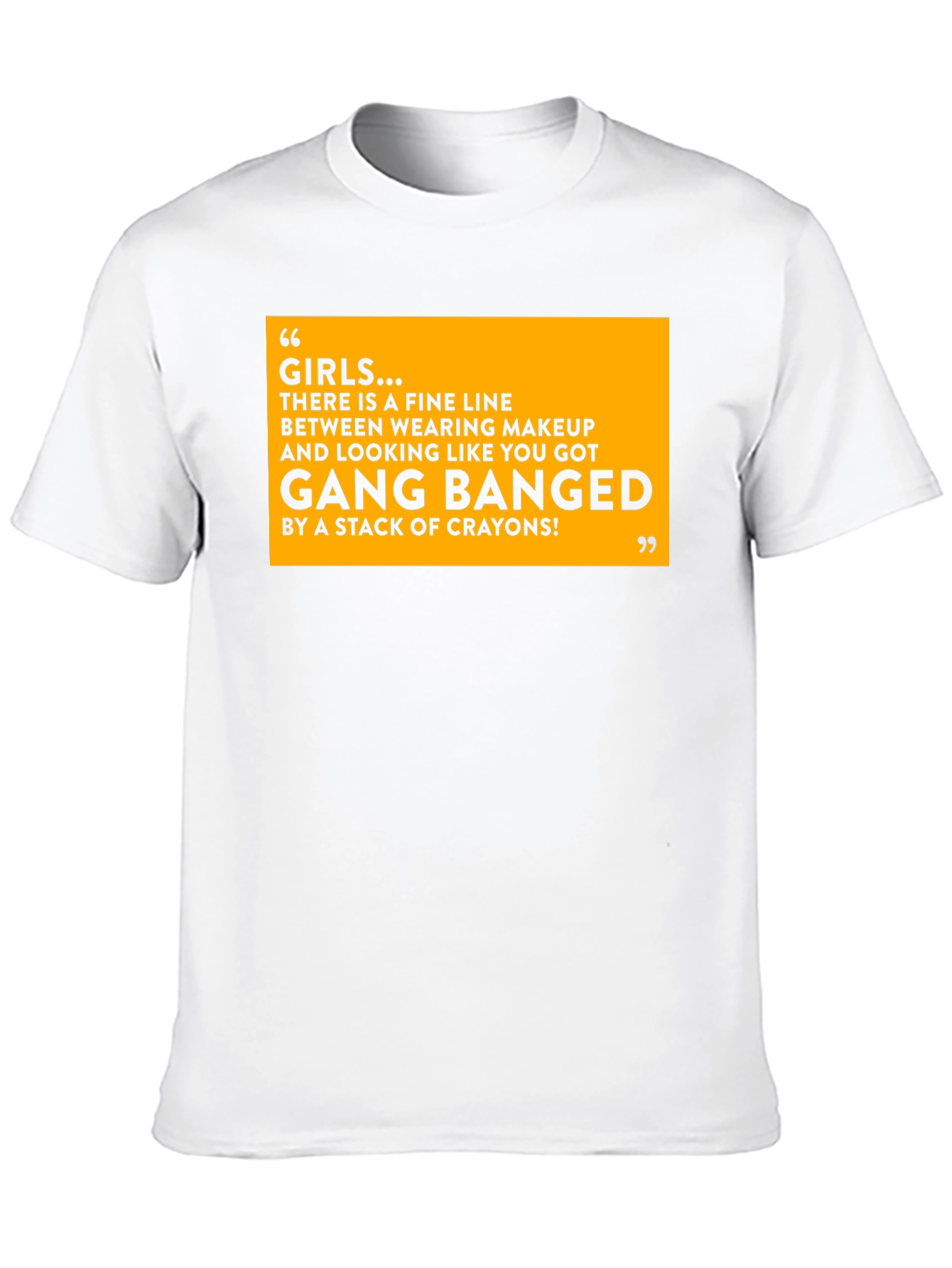Black Funny Girls Makeup T-Shirt - Gang Bang Crayons Joke view 10