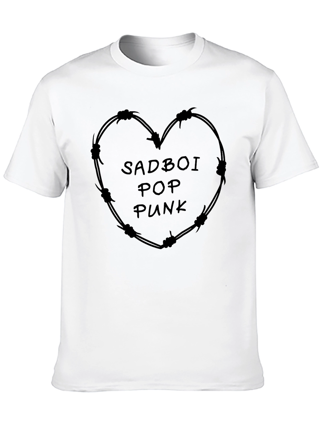 Black Sadboi Pop Punk Black T-Shirt view 10