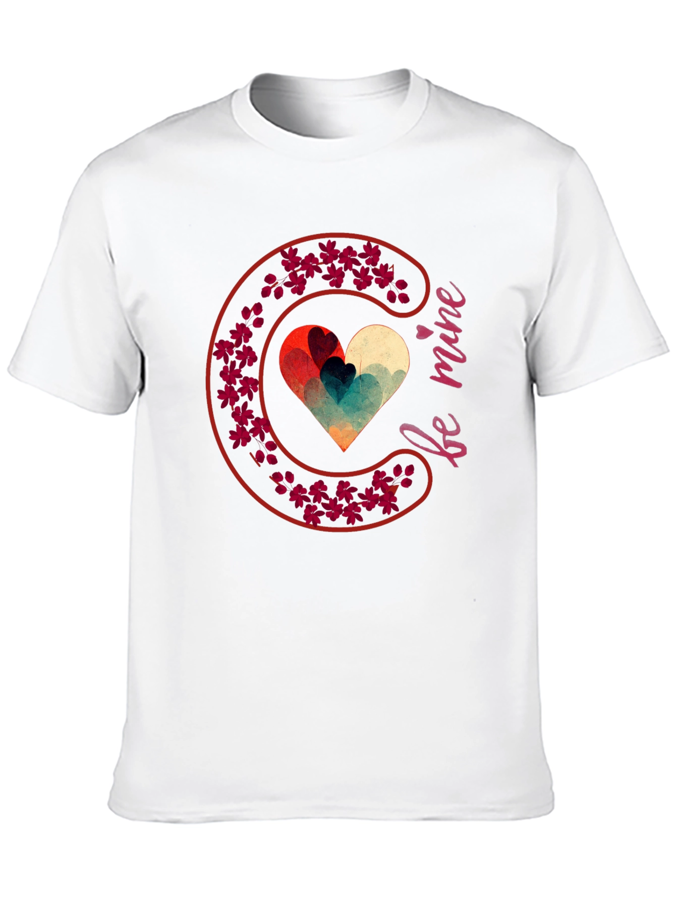 Black Be Mine Heart Valentine's T-Shirt view 10