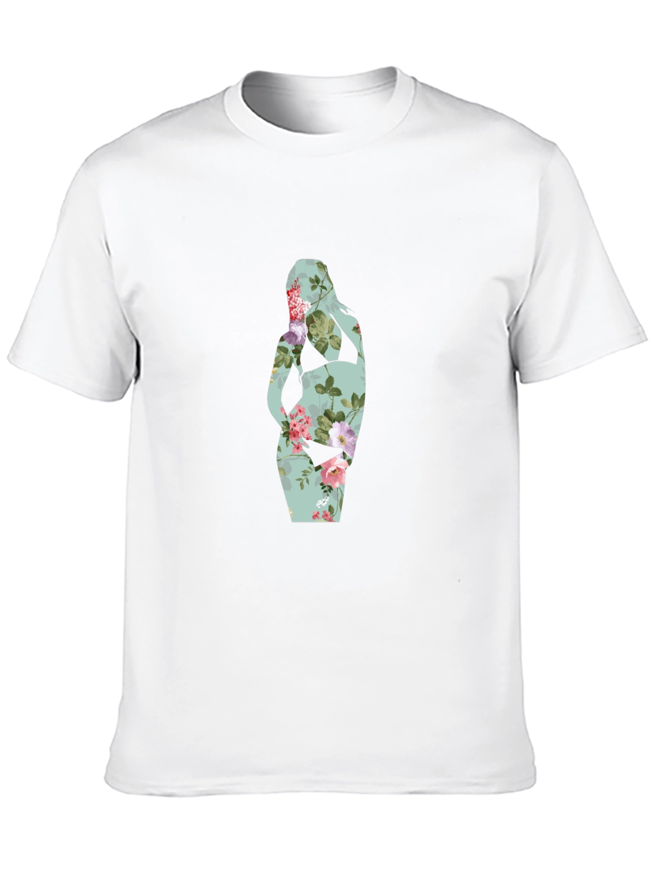 Black Floral Silhouette Maternity T-Shirt view 10