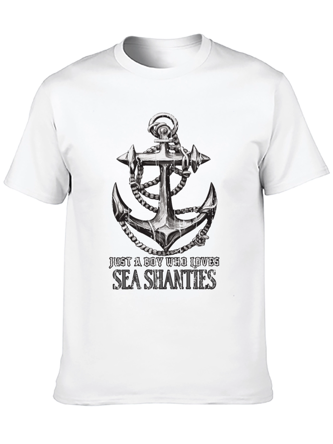 Black Sea Shanties Anchor Graphic Tee - Black Cotton Shirt view 10