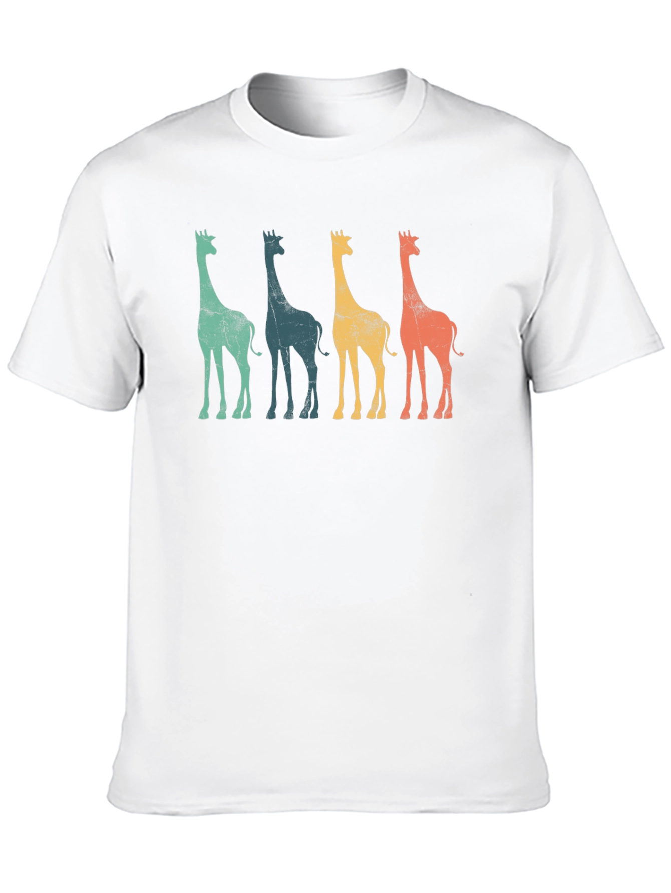 Black Retro Giraffe Graphic Tee - Cool Animal T-Shirt view 10